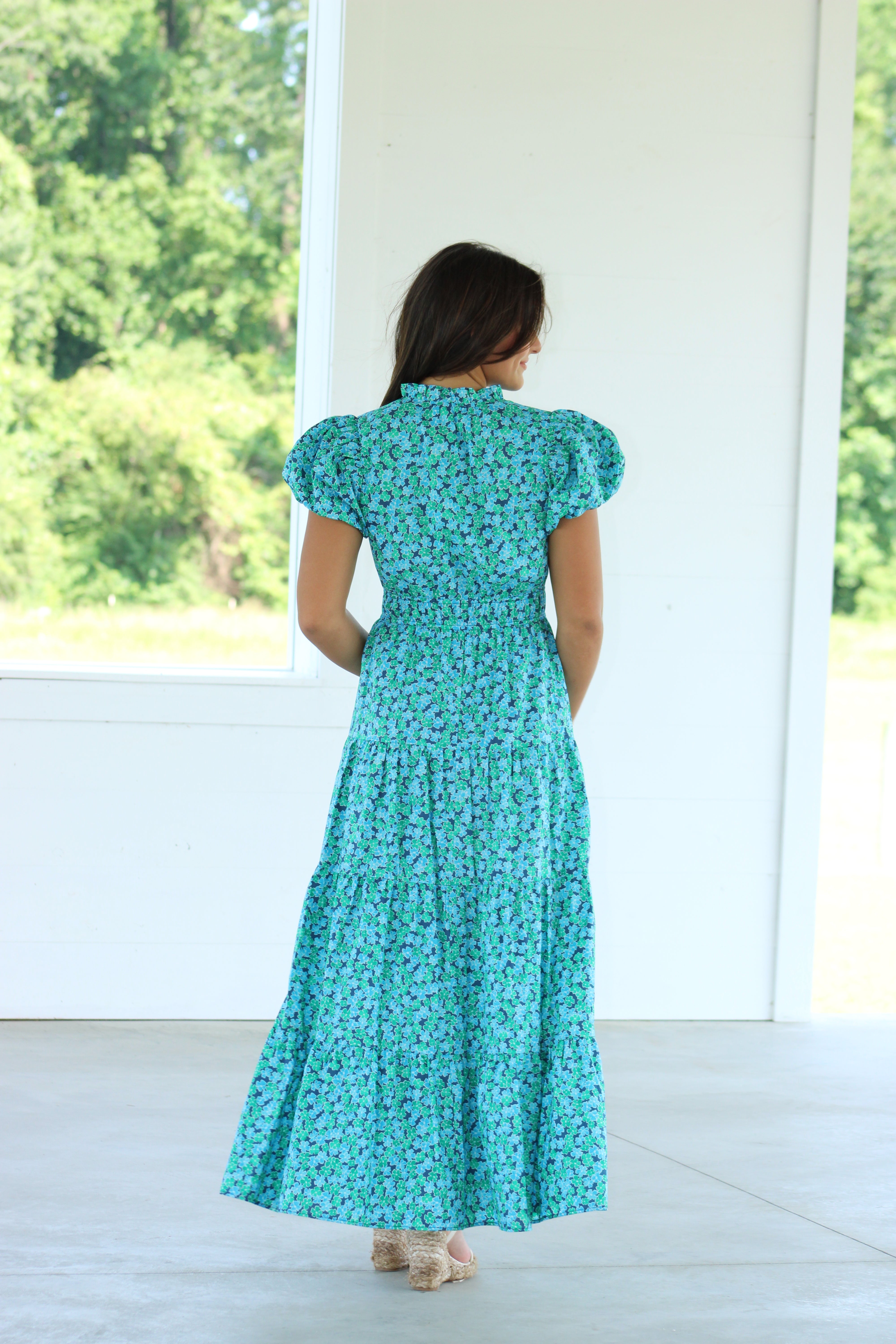 Claudia Maxi Dress - Green & Blue