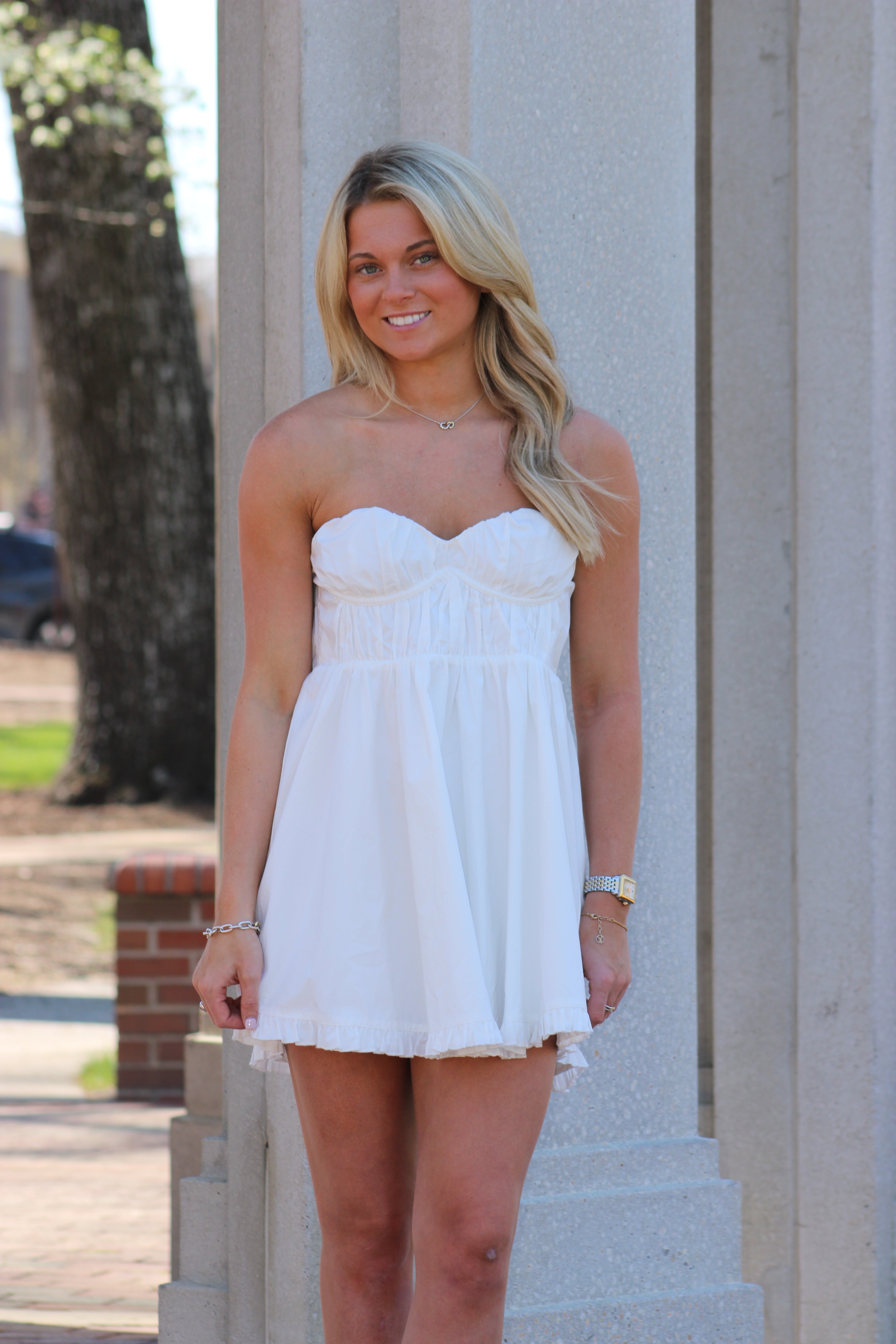 Take Me With You Dress - White