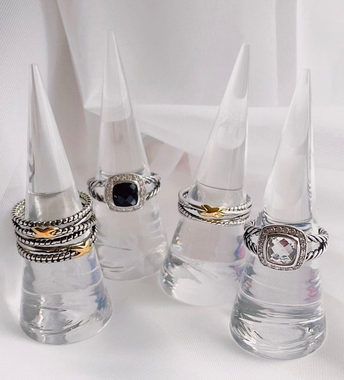 Clear Stone Wire Ring