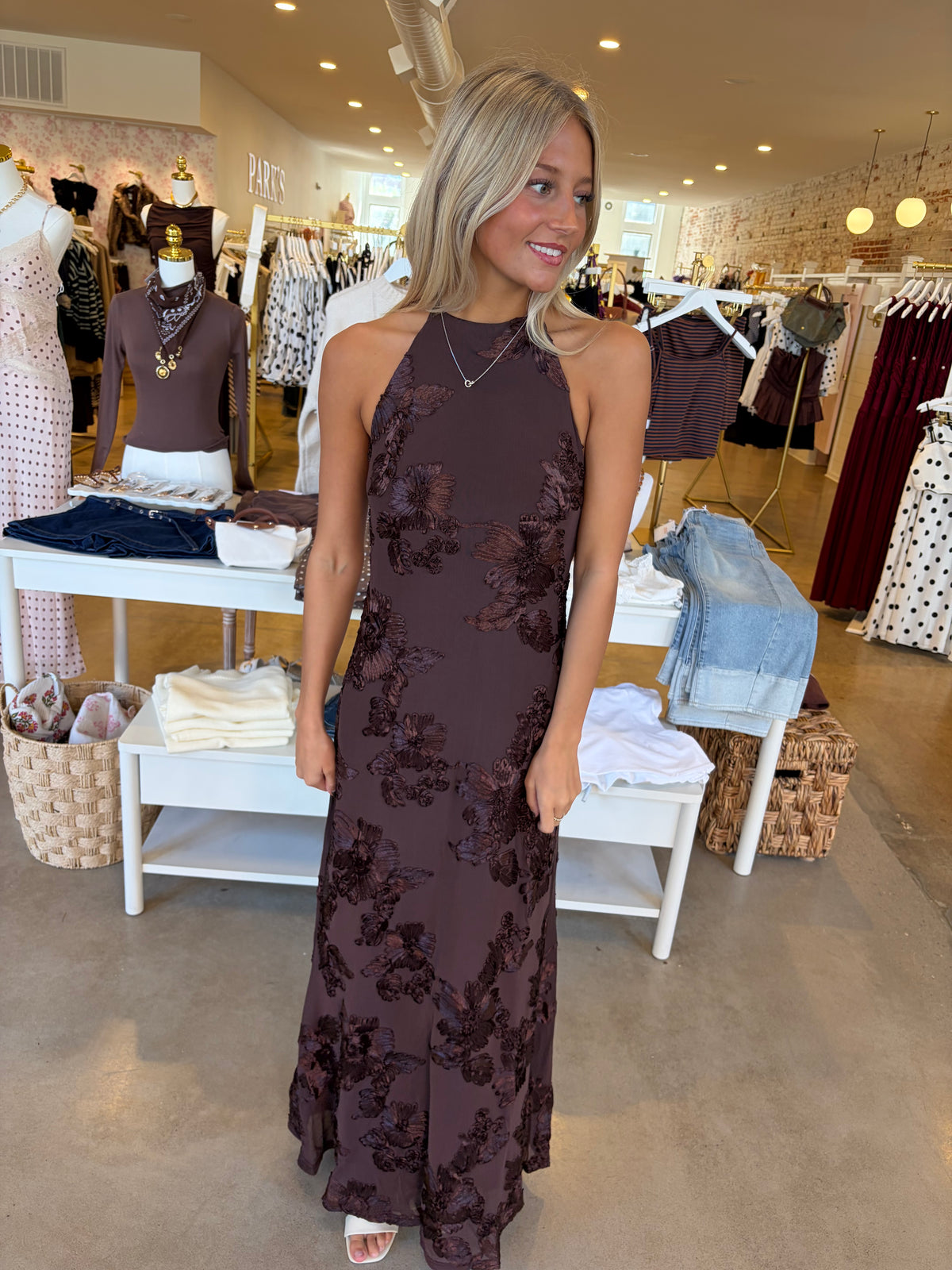 Darcee Maxi Dress - Brown
