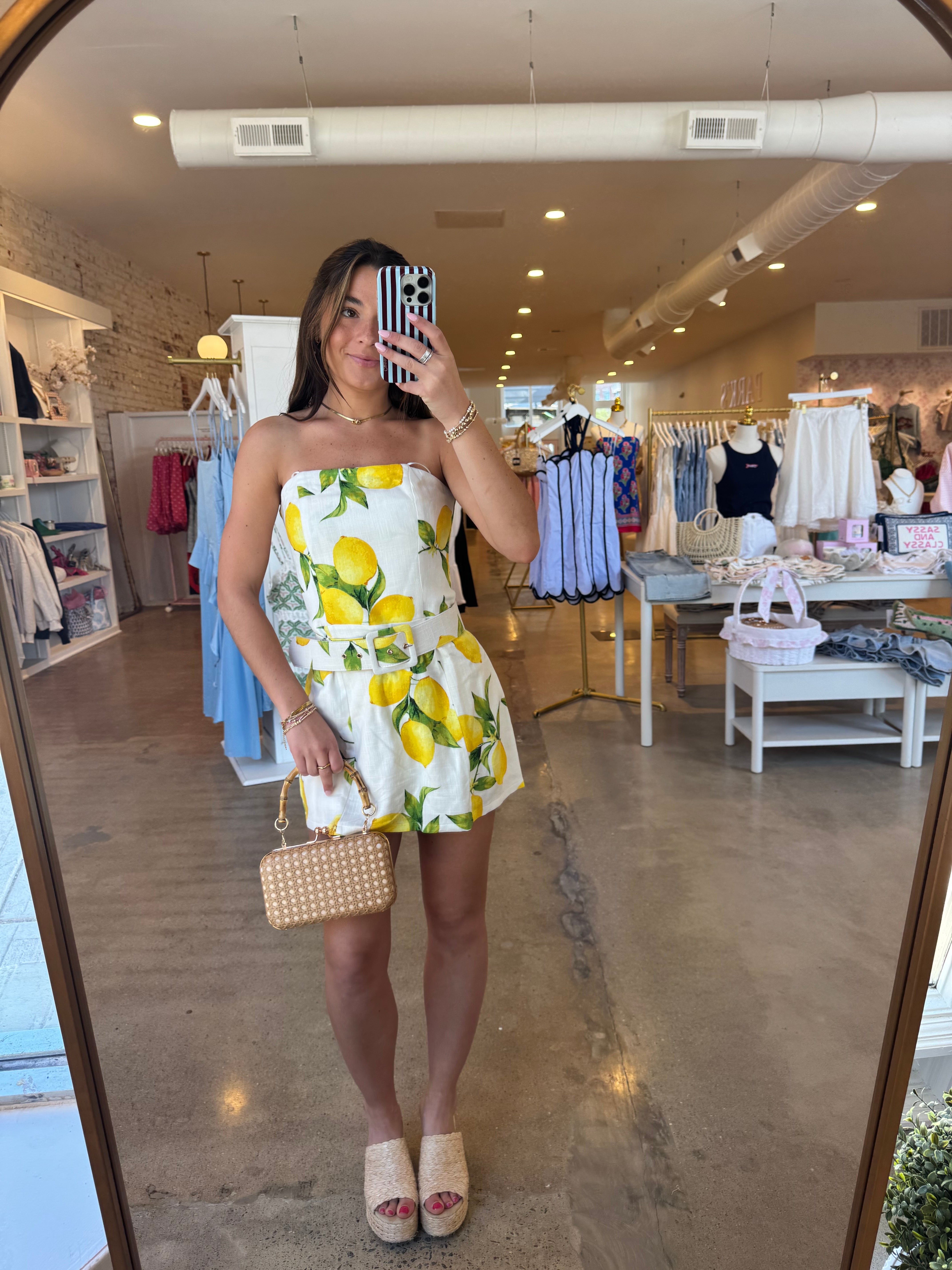 Fresh Squeeze Linen Mini Dress - Refreshing Lemons