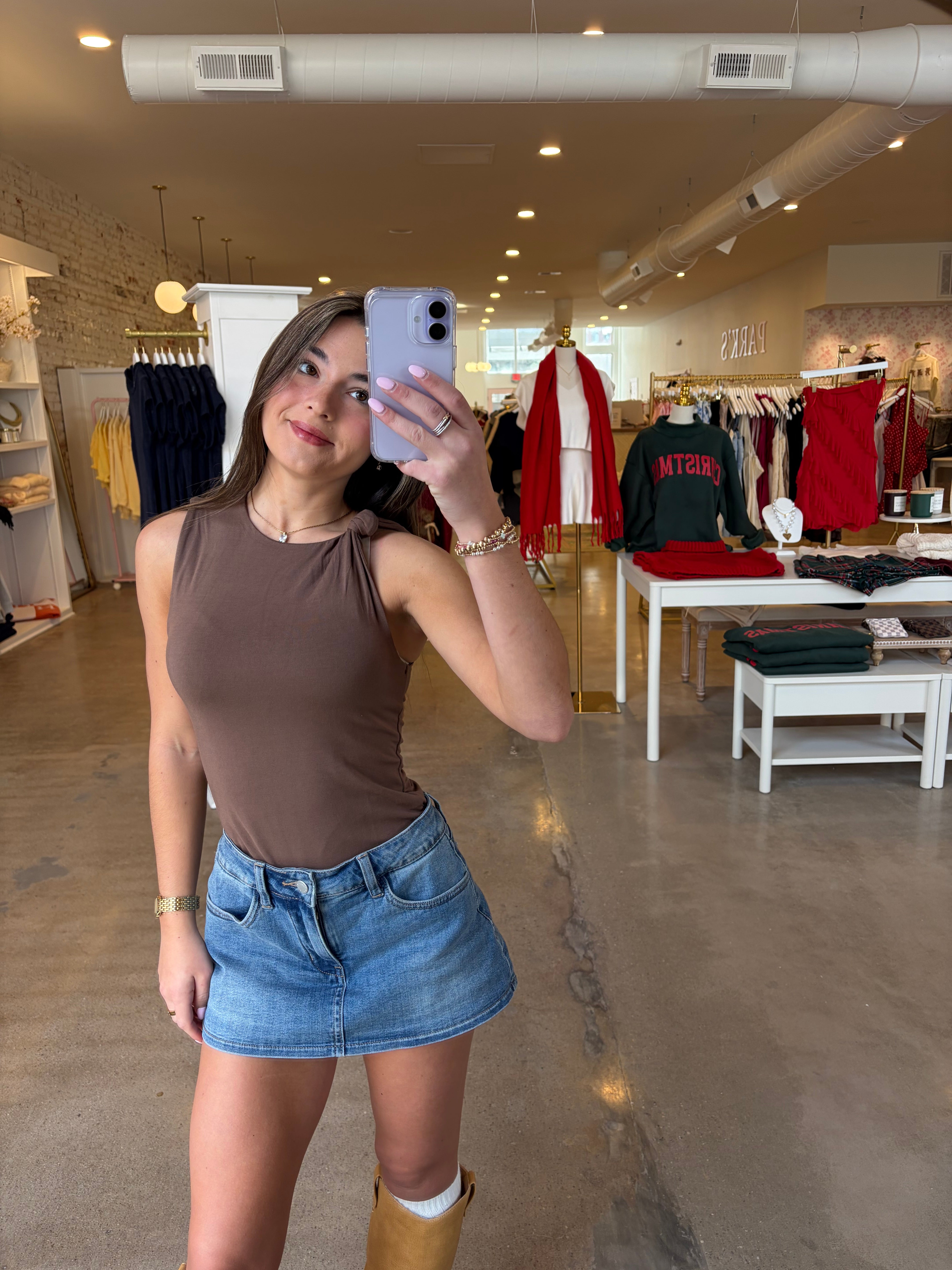 Mariah Knit Top - Brown