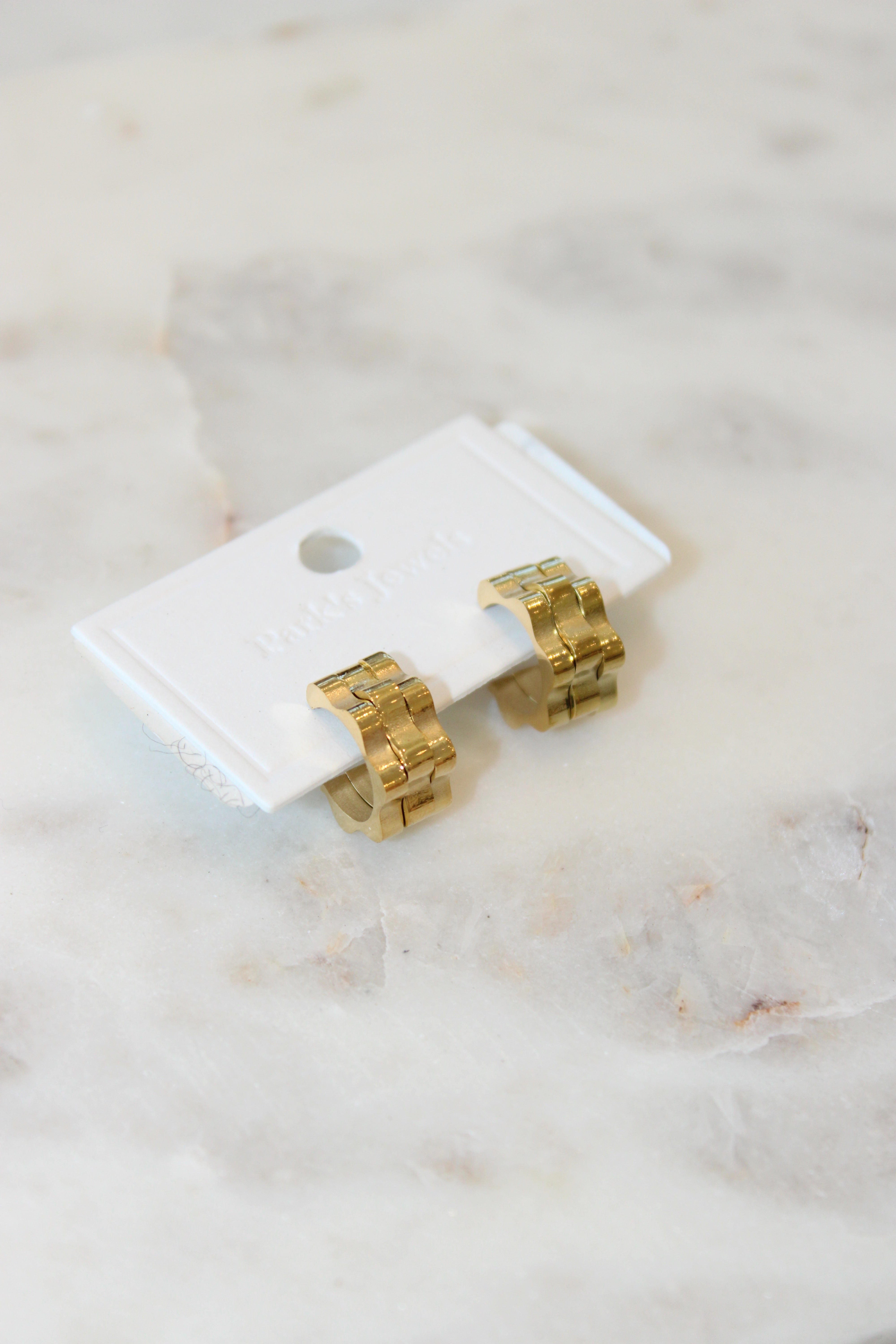 Small Rolly Two Toned Hoop Earrings