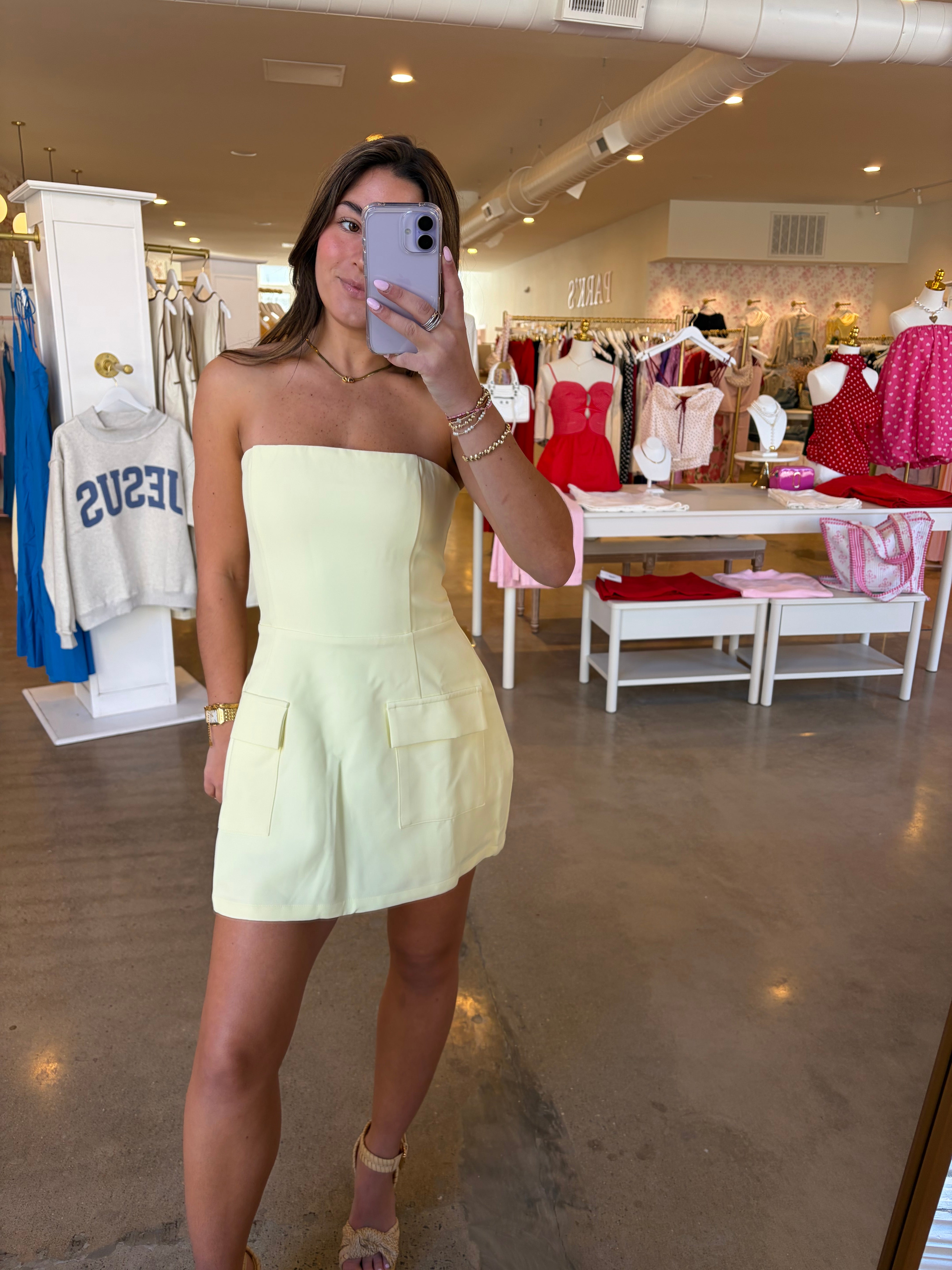 LeClaire Mini Dress - Butter Yellow