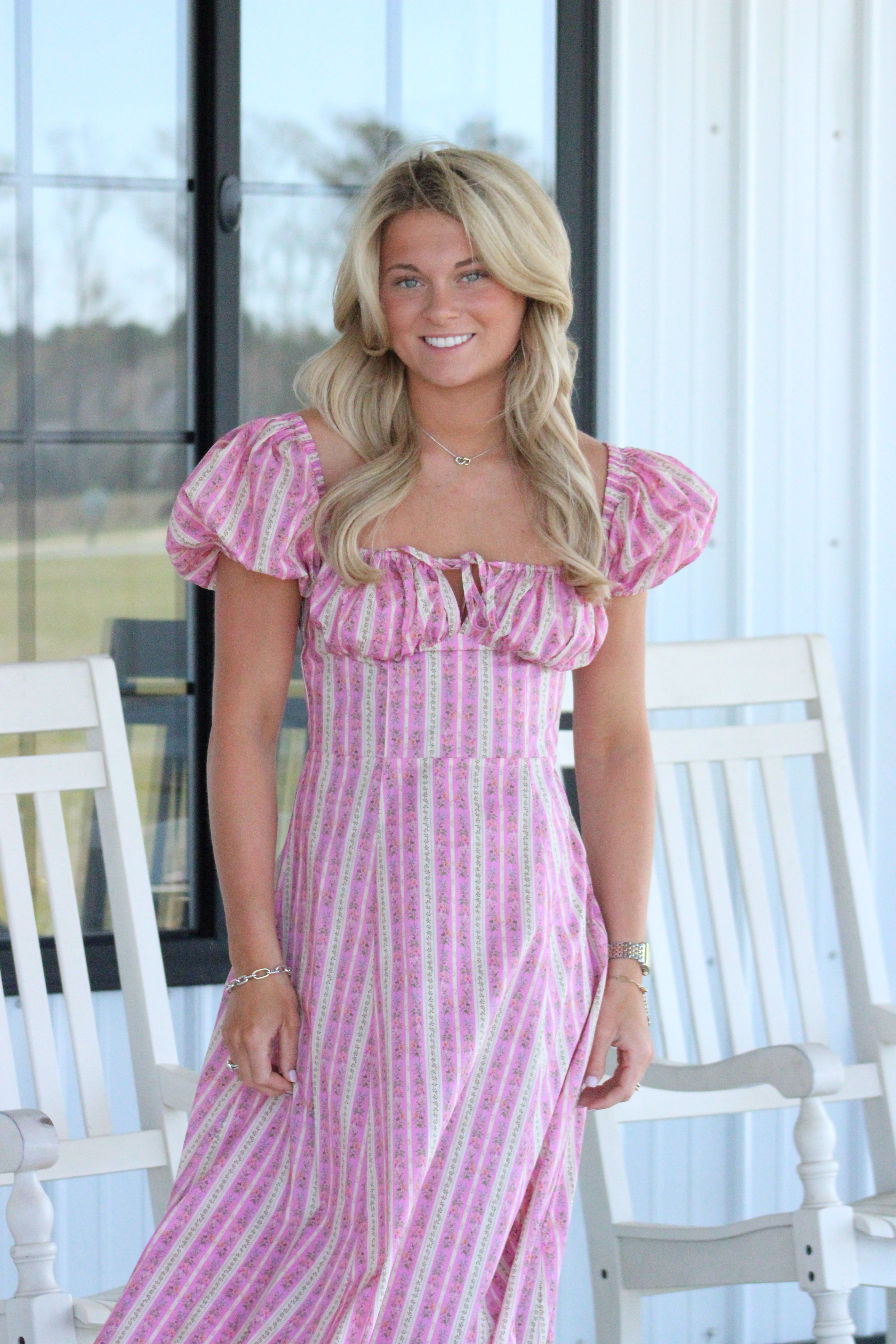 Melody Puff Sleeve Midi Dress