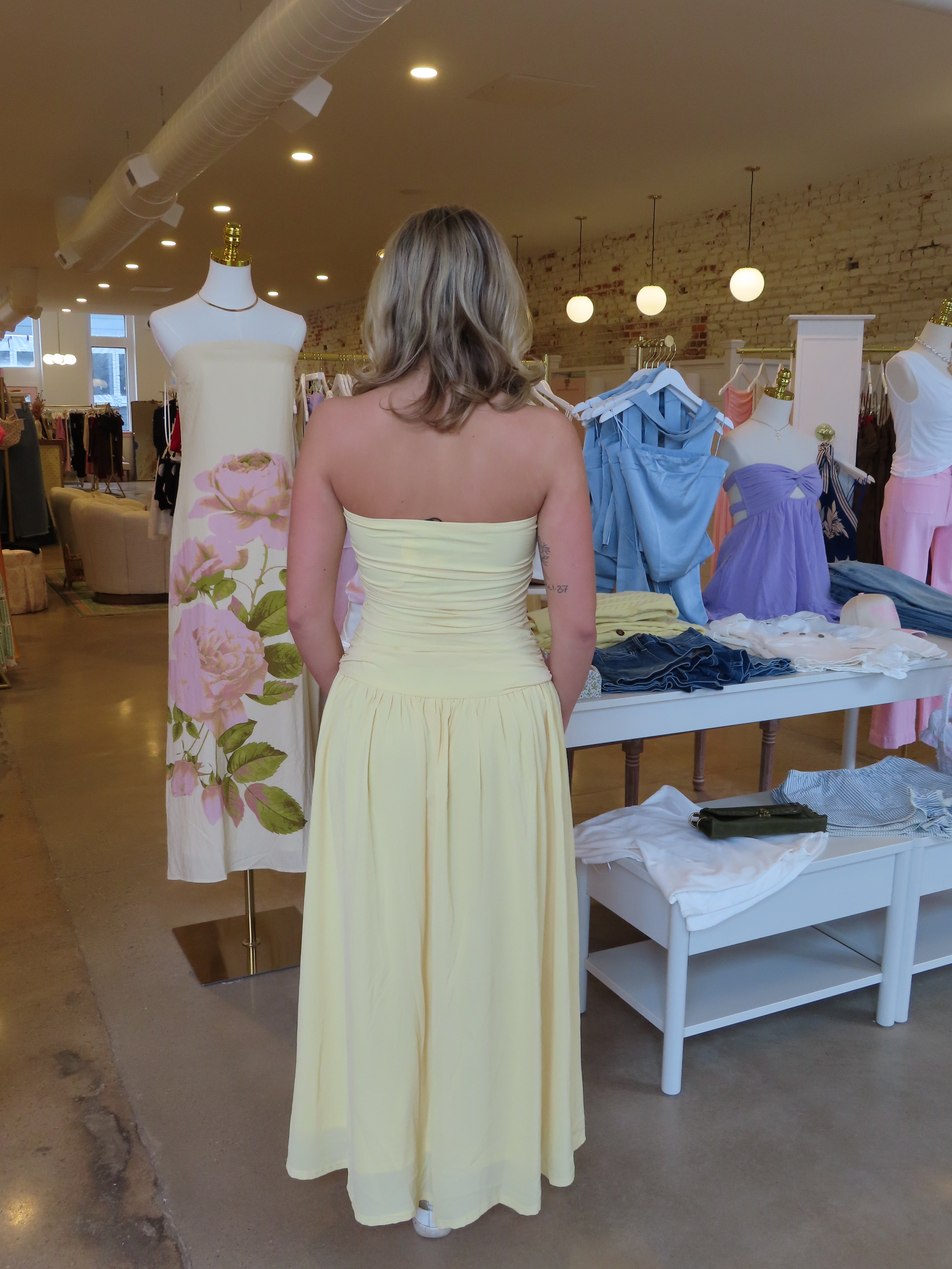 Spring Fever Midi Dress - Yellow