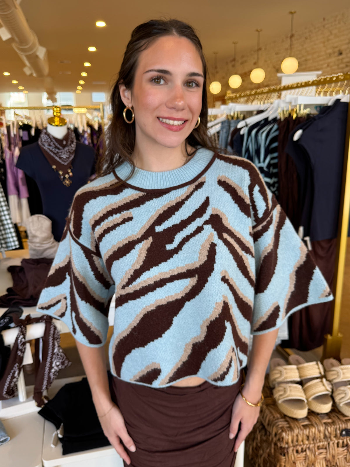 Borrowed Time Sweater - Brown Multi