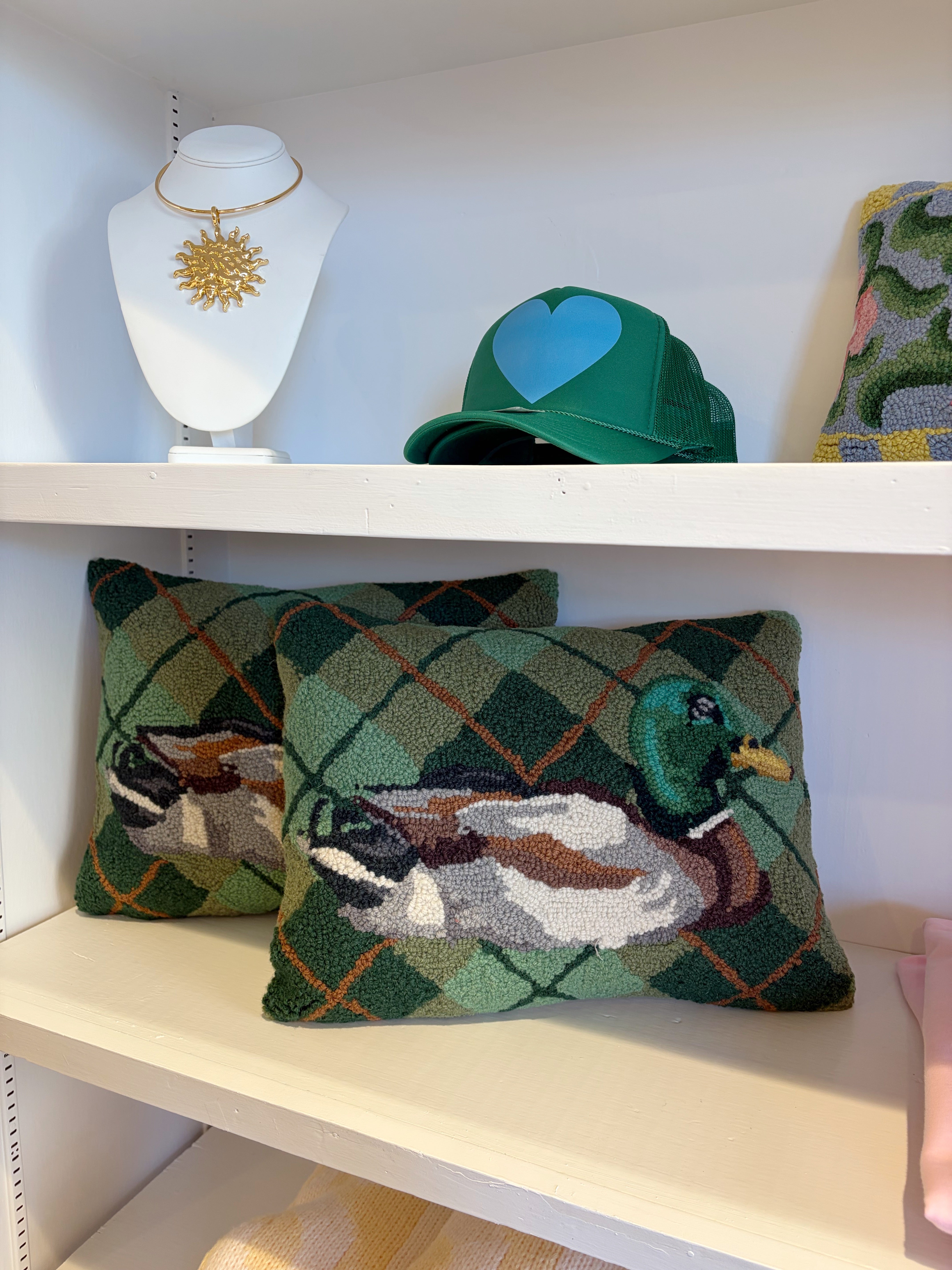 Mallard Plaid Needle Point Pillow