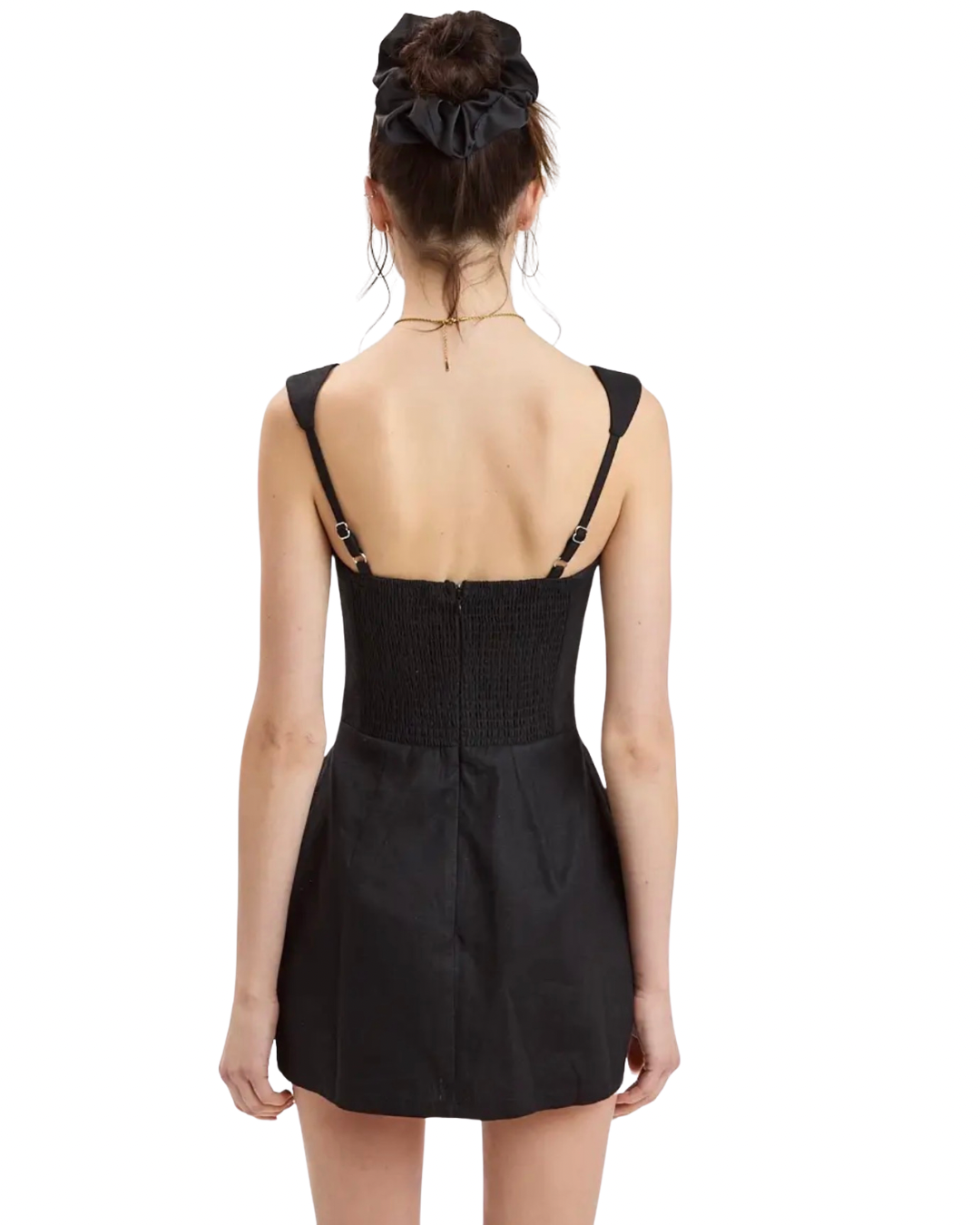 Robin Front Pocket Mini Dress - Black