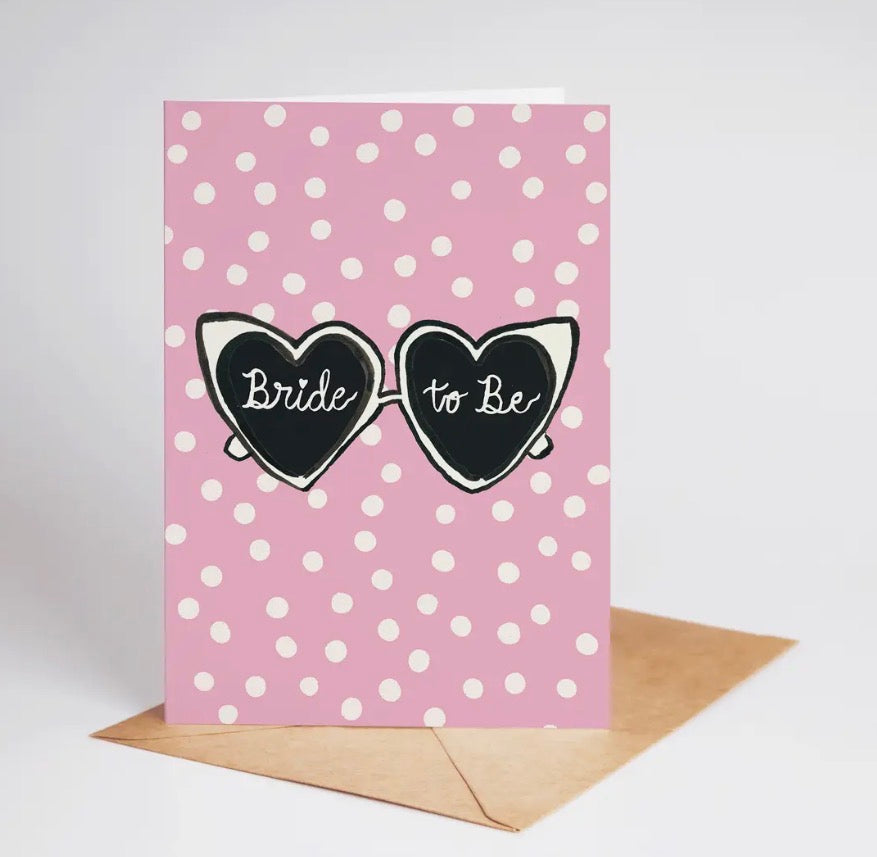 Bride To Be Heart Sunglasses Greeting Card