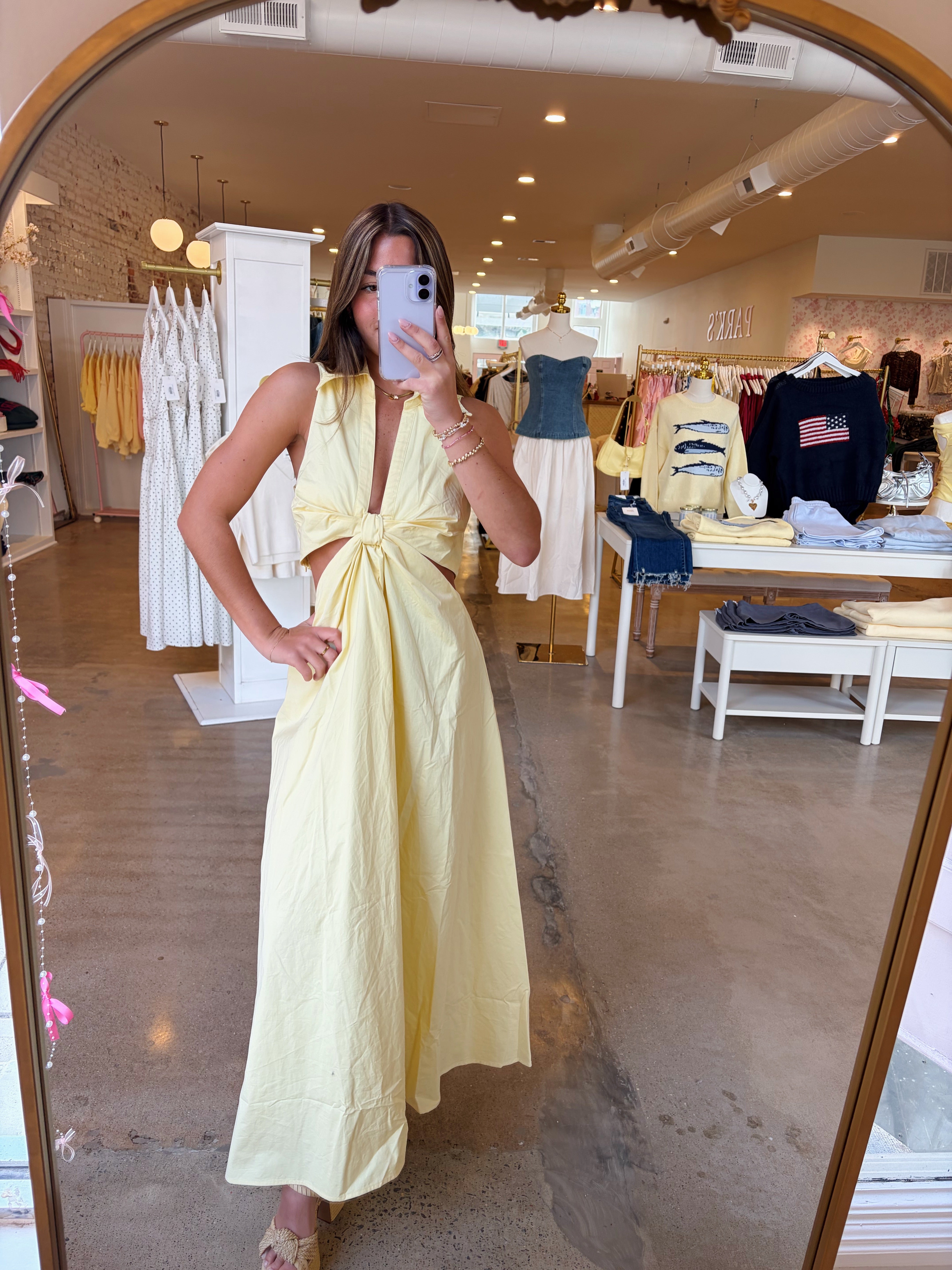 Agatha Midi Dress - Butter Yellow