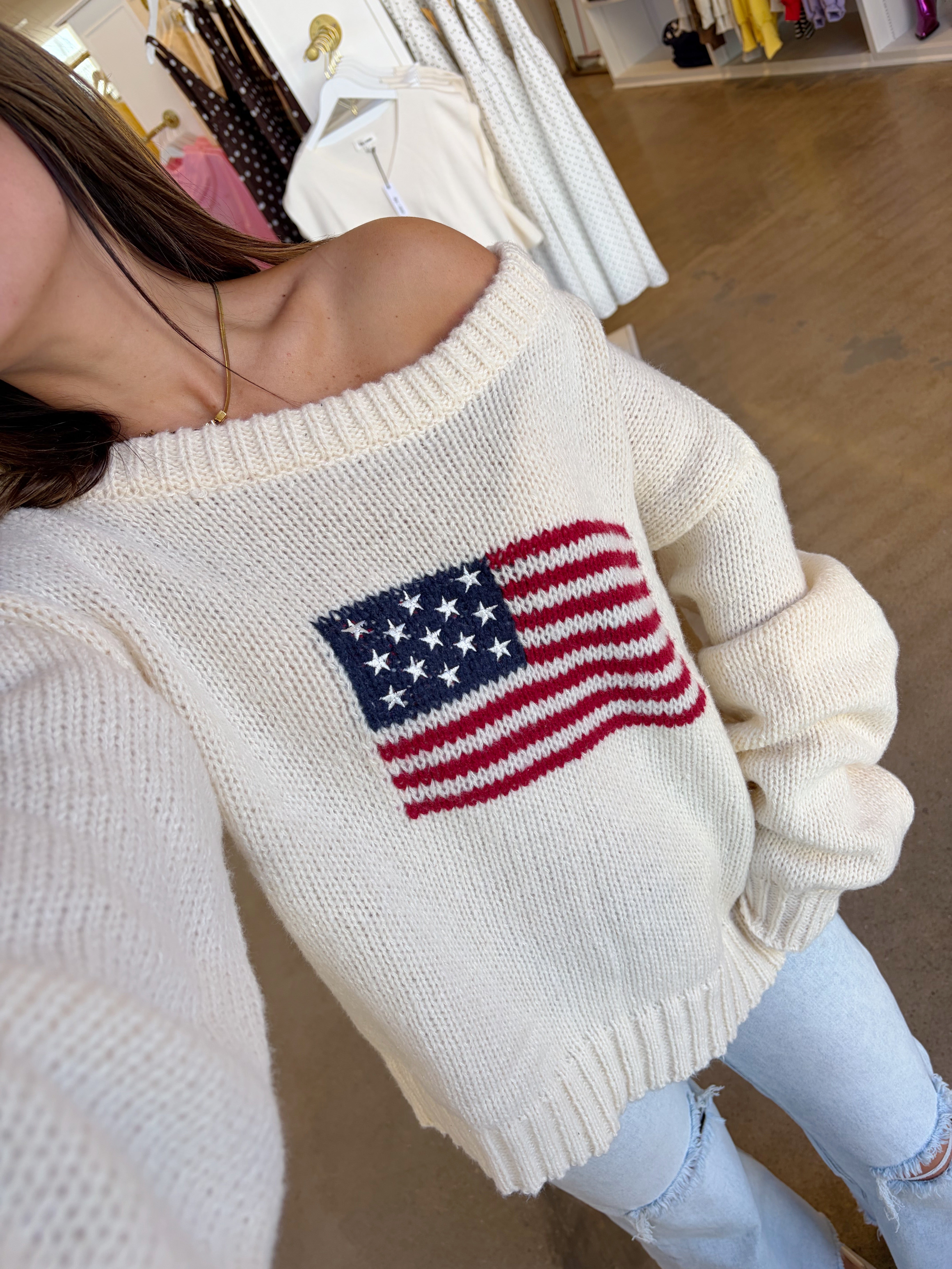 Brandi Off The Shoulder Sweater - Cream