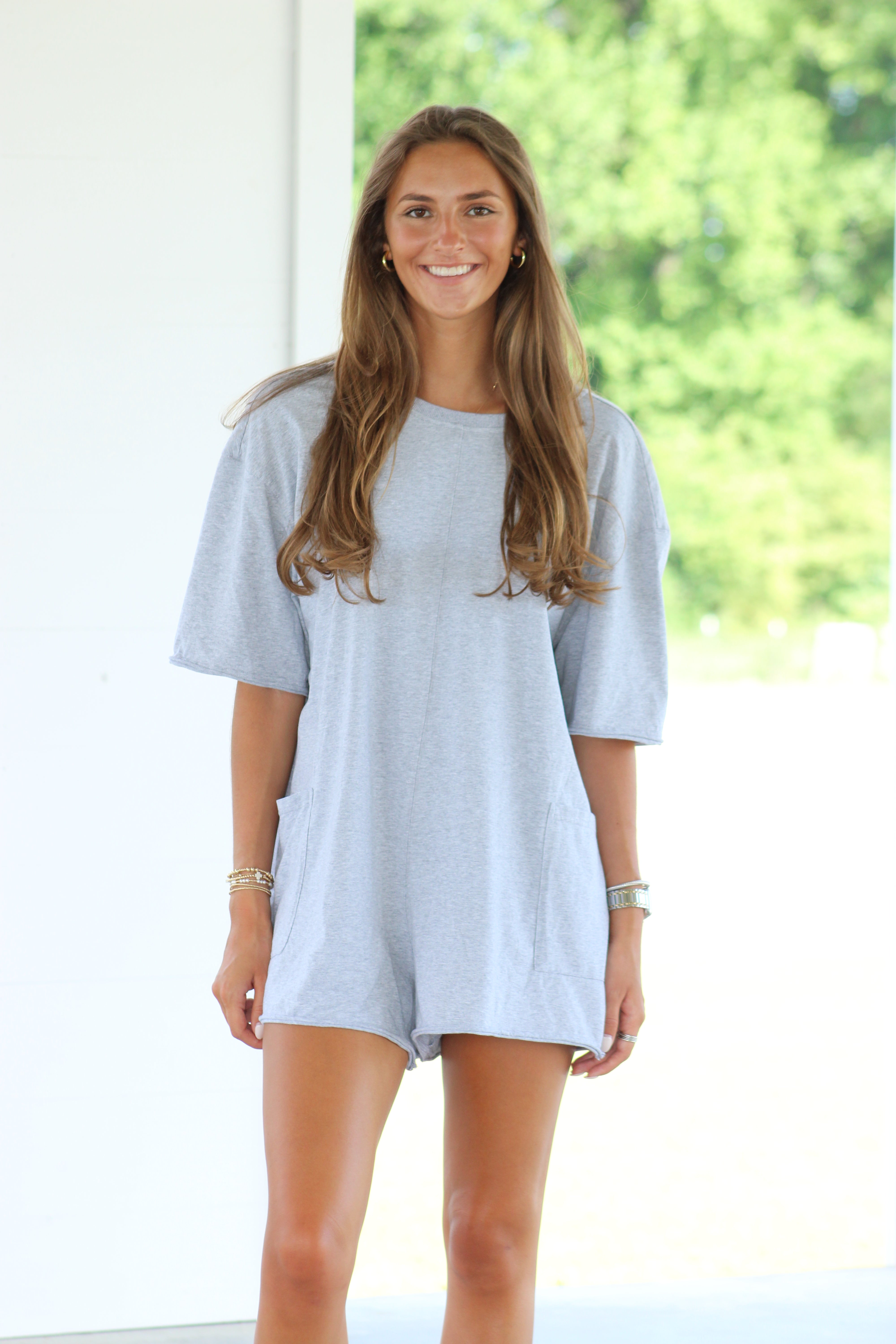 Baseline Relaxed Romper - Grey