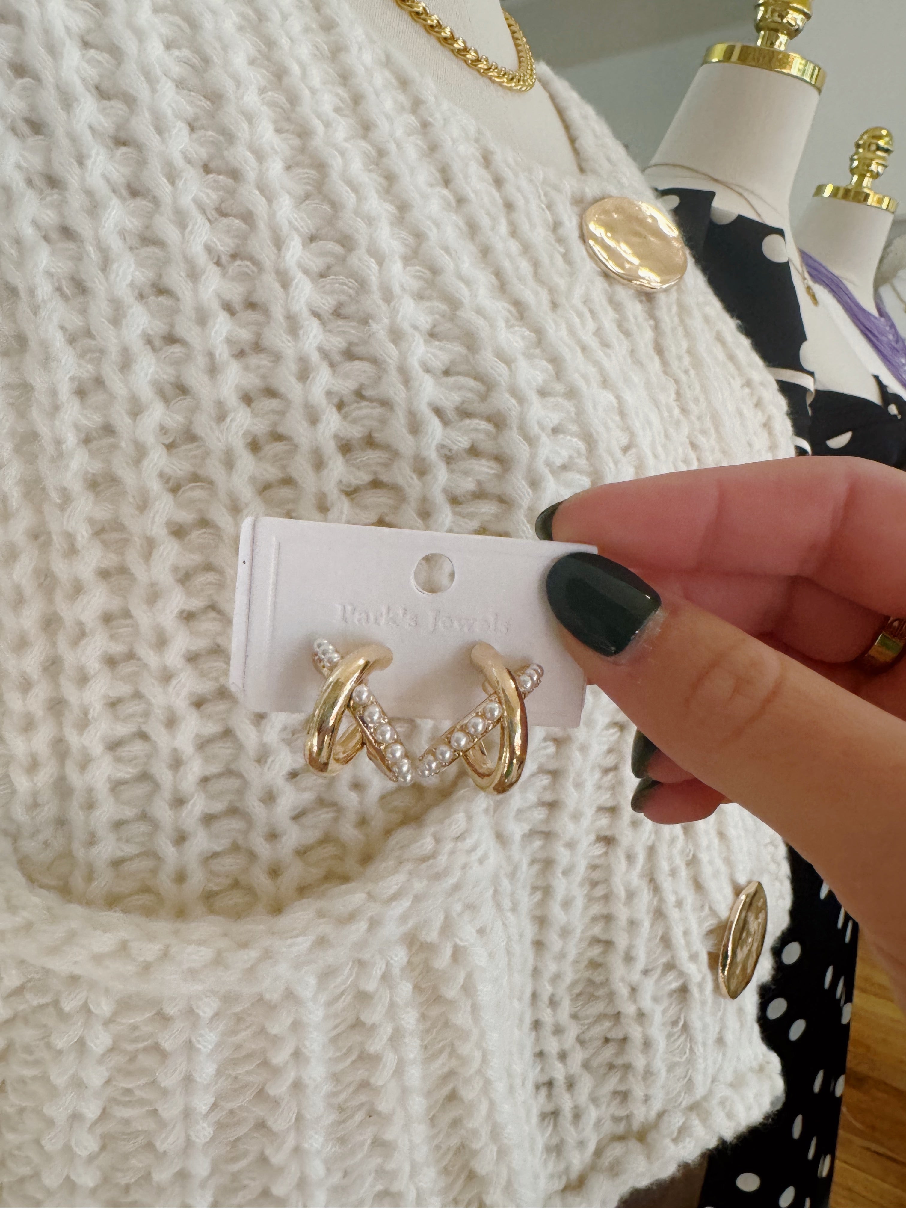 Coleridge Criss Cross Hoop Earrings