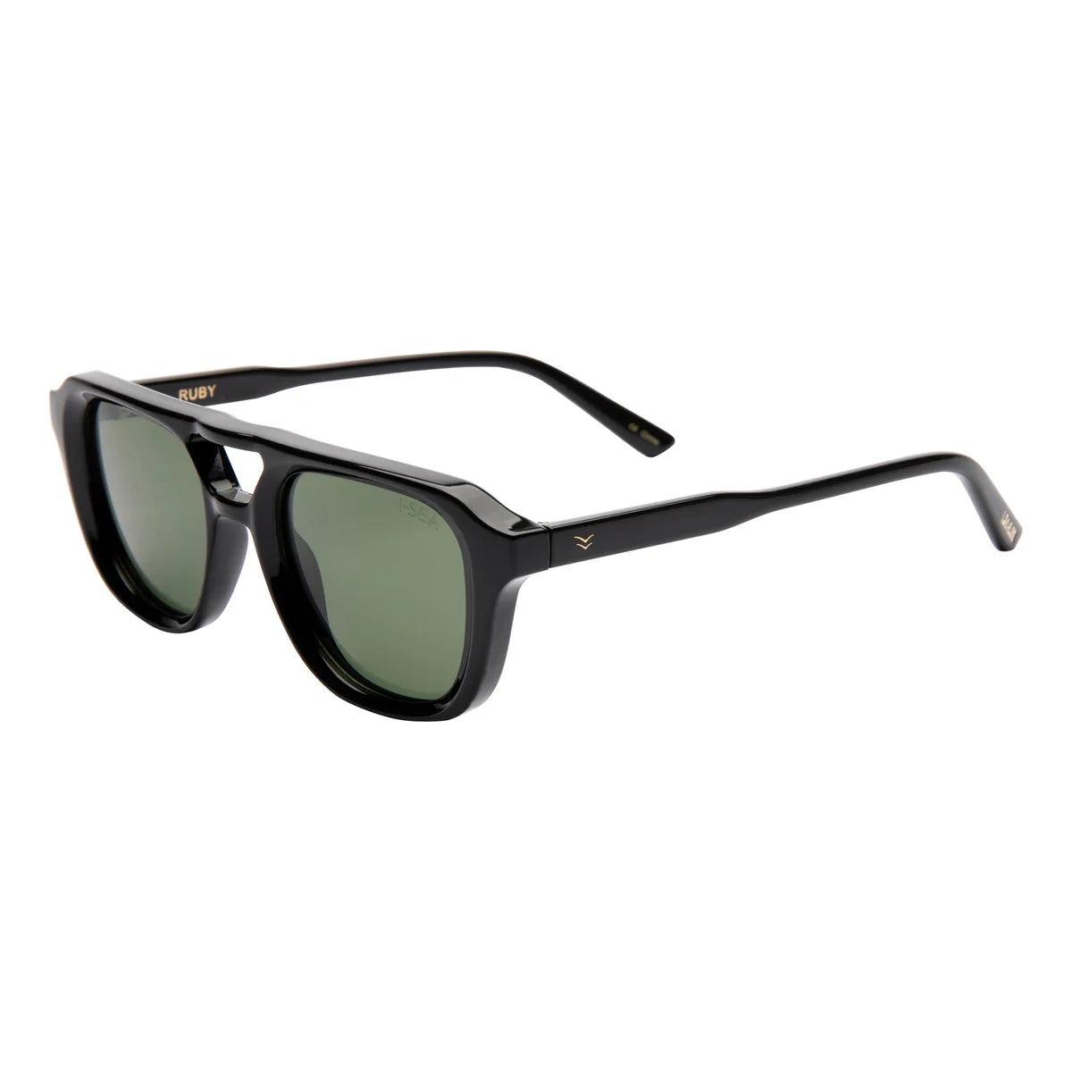 Ruby Sunglasses - Ink/ Green Polarized Lens