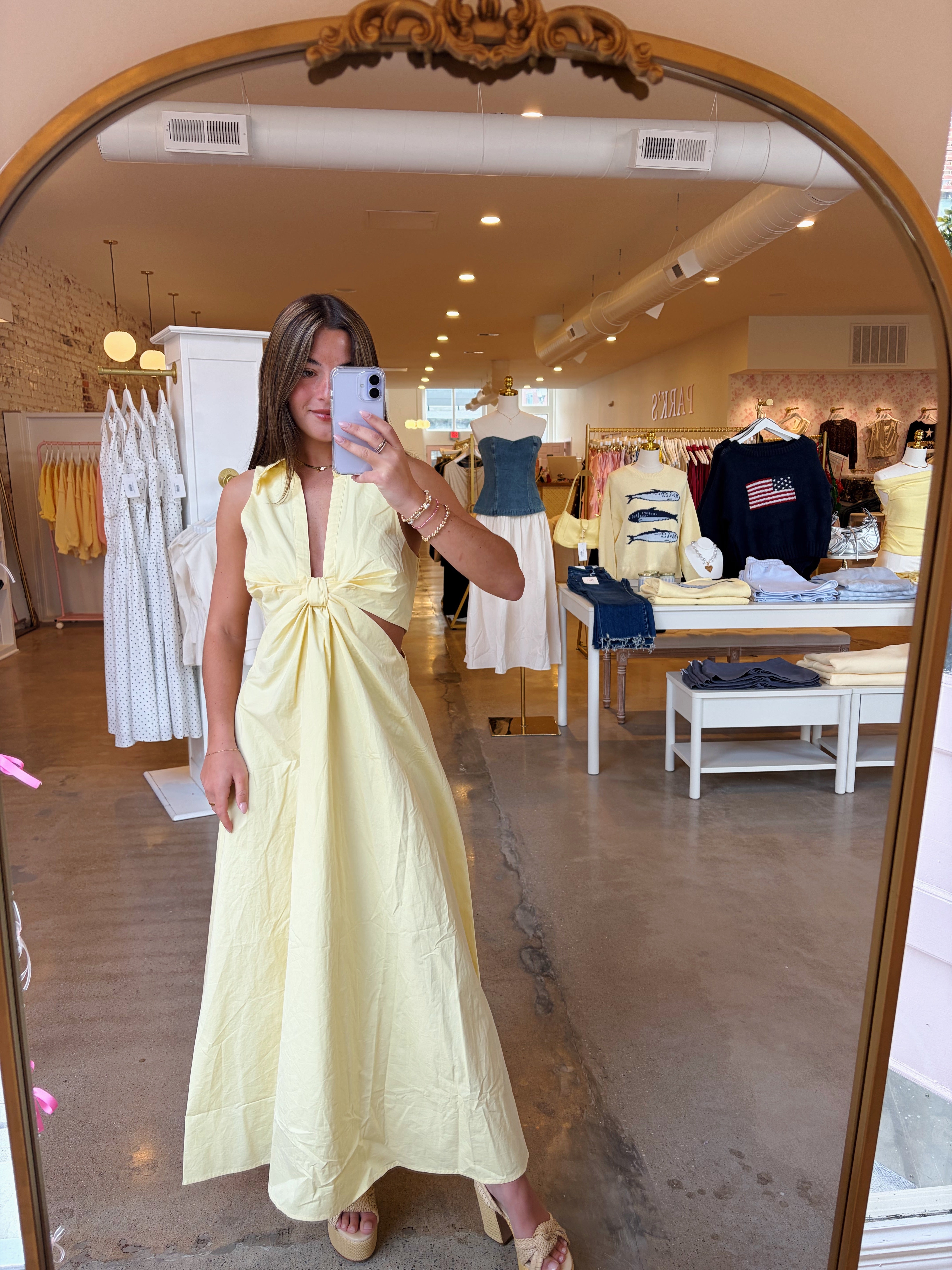 Agatha Midi Dress - Butter Yellow