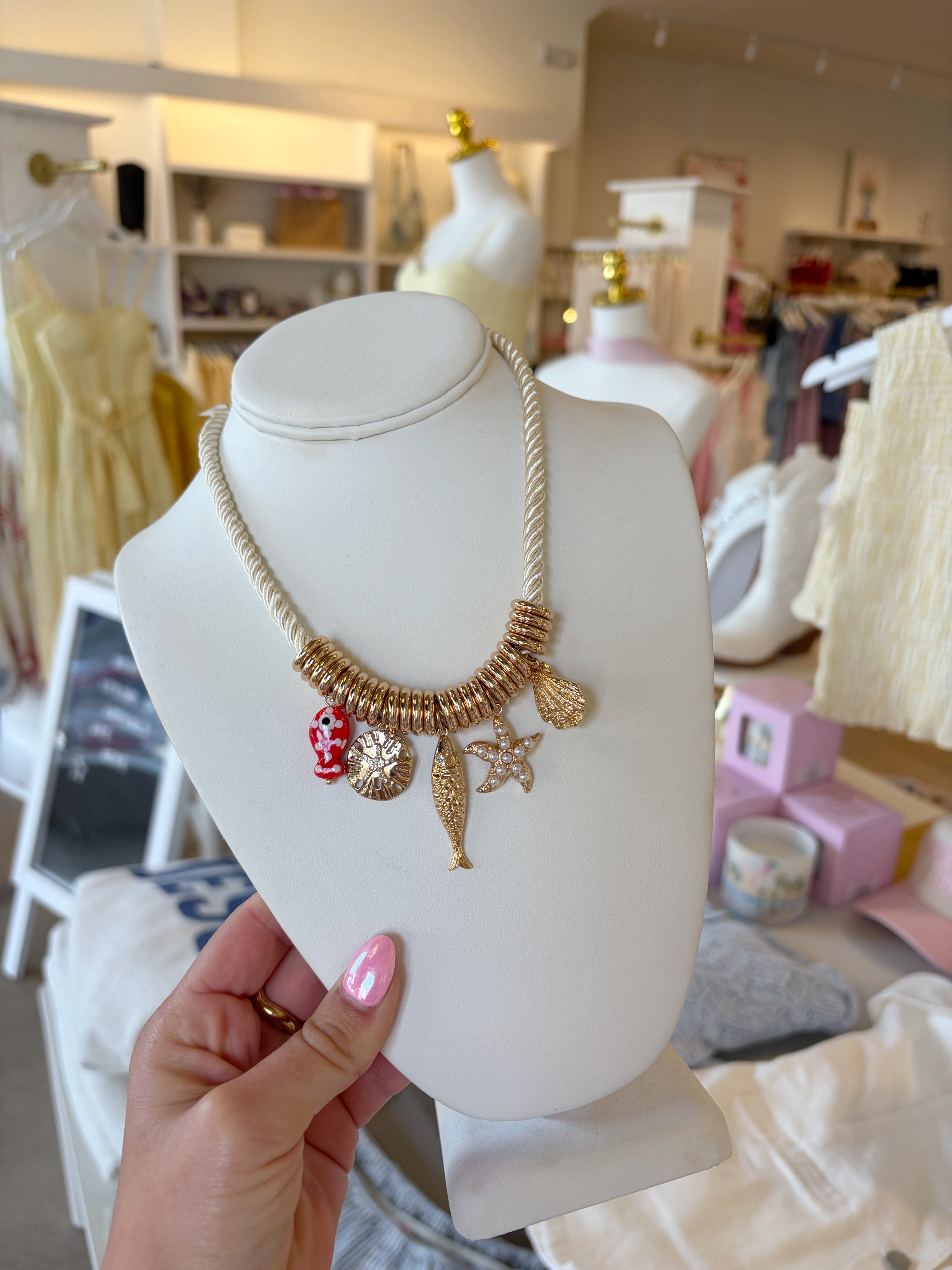 Under The Sea Rope Charm Necklace