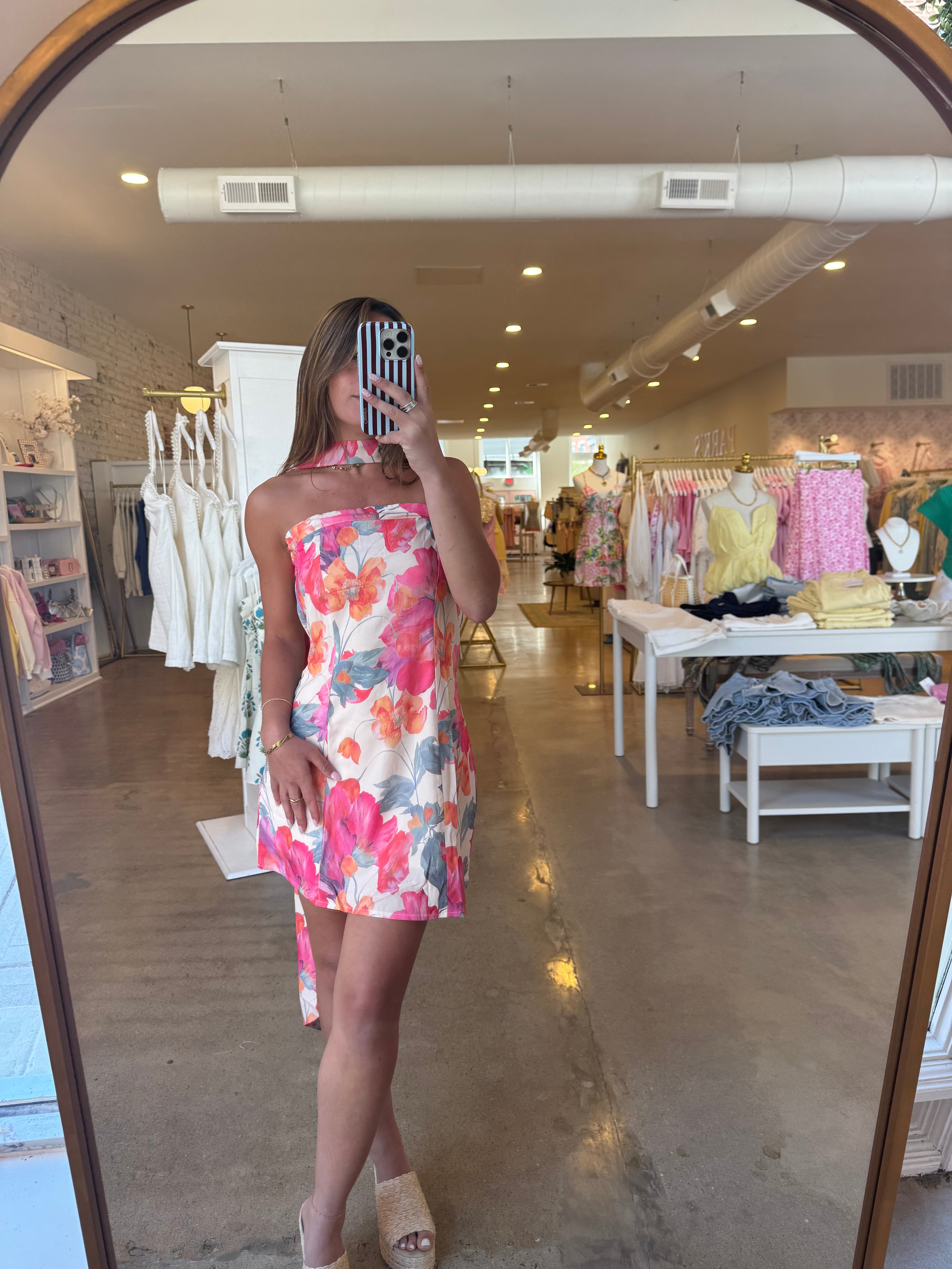 June Mini Dress With Scarf Detail - Butter
