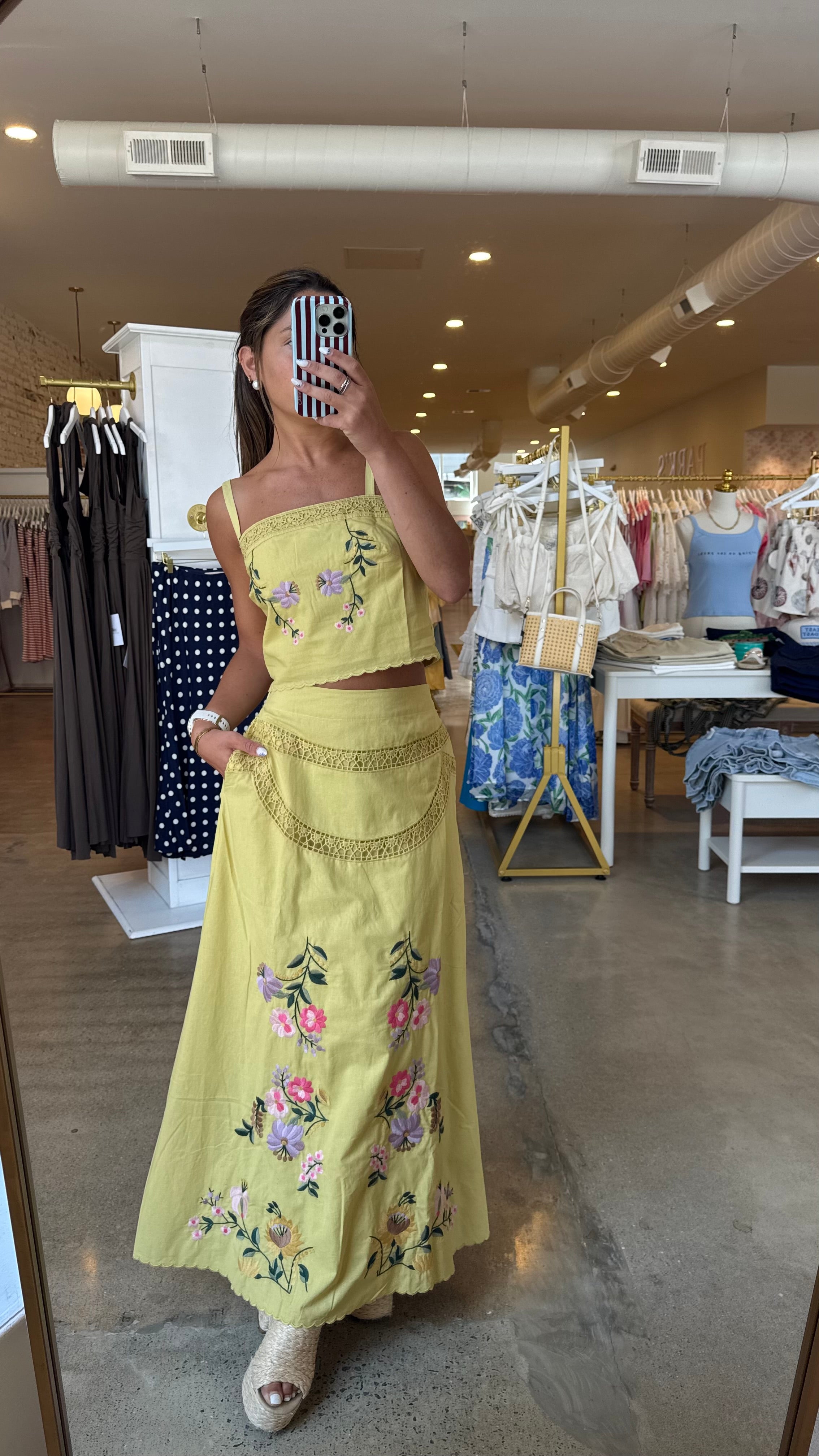 Siena Top & Maxi Skirt Set - Yellow Iris