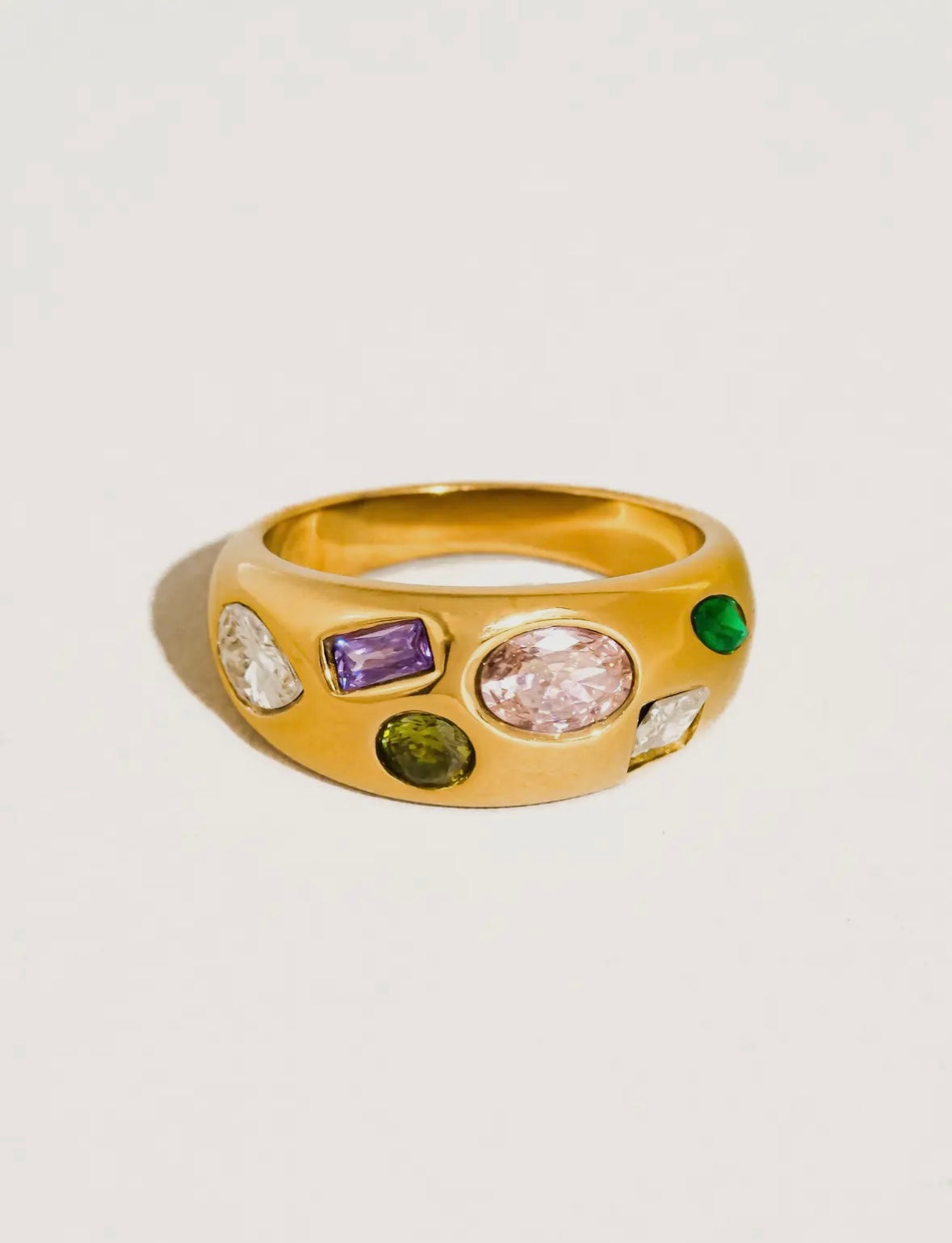 Orlume 18K Gold Non-Tarnish Colorful Dome Ring