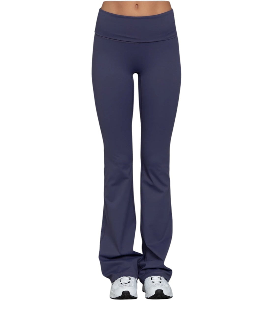 Gold Hinge Essential Foldover Flare Pants - Pale Indigo