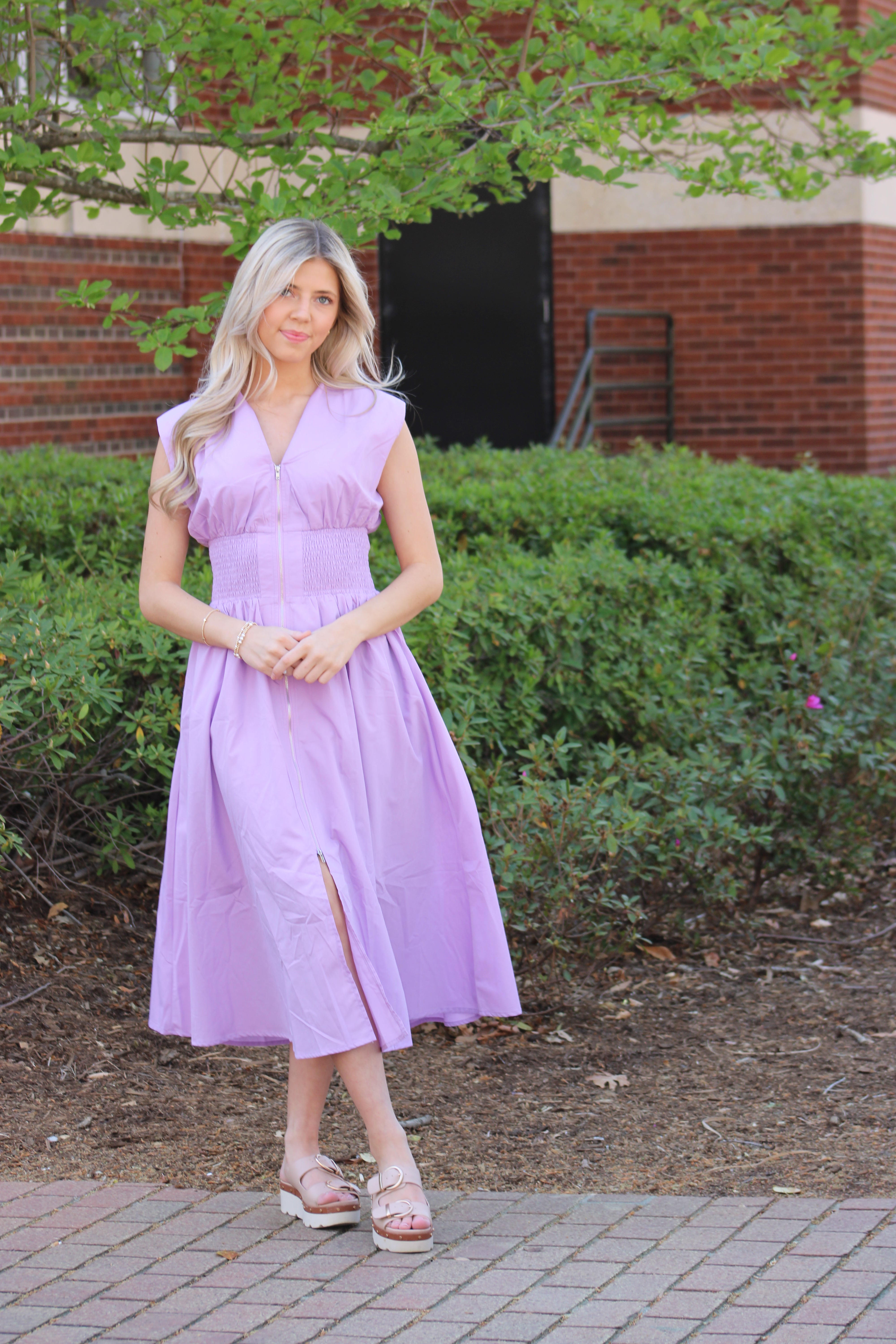 Cherish You Midi Dress - Lavender