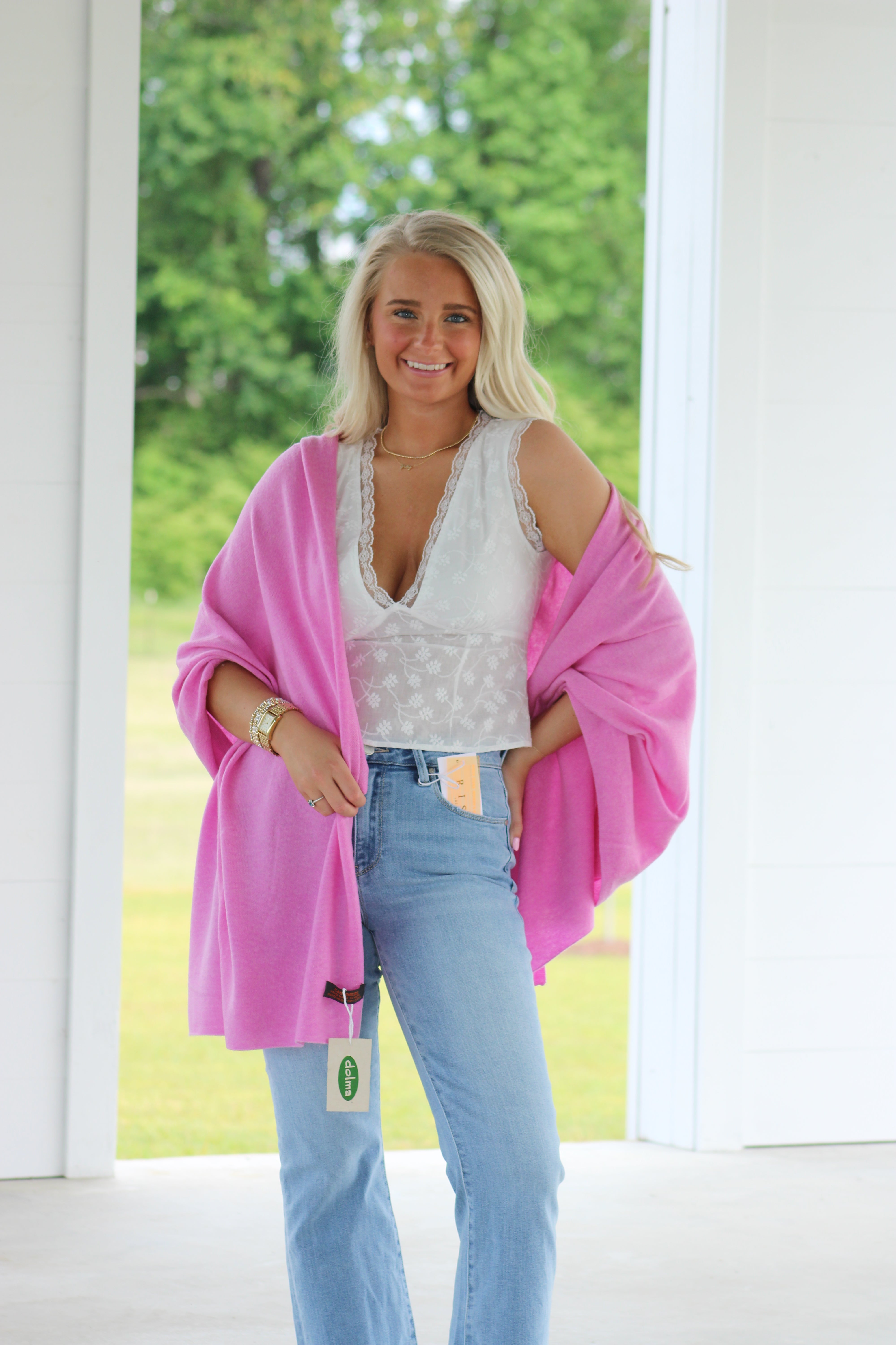 Gigi Cashmere Wrap - Pink