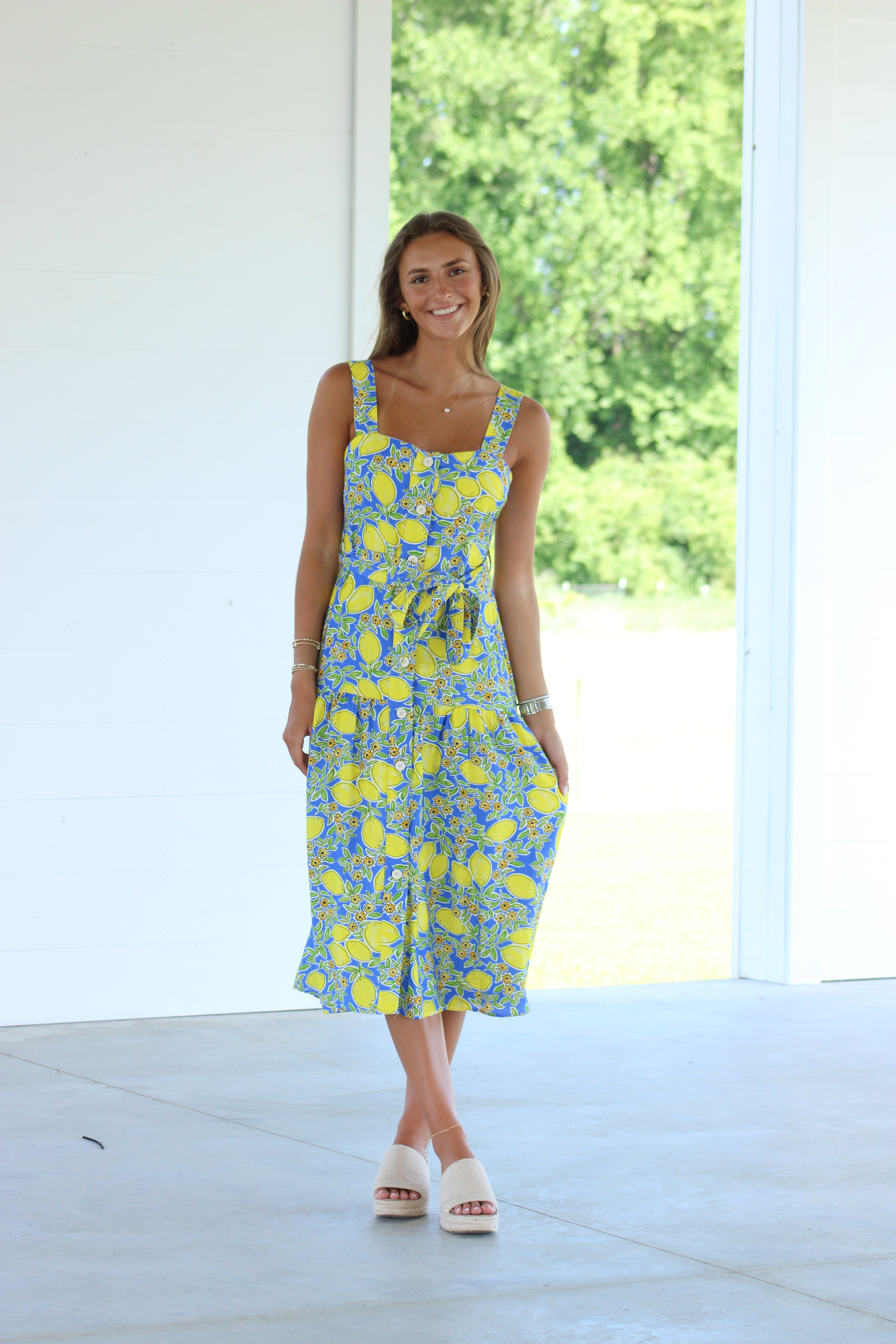 Fresh Vibes Midi Dress - Blue