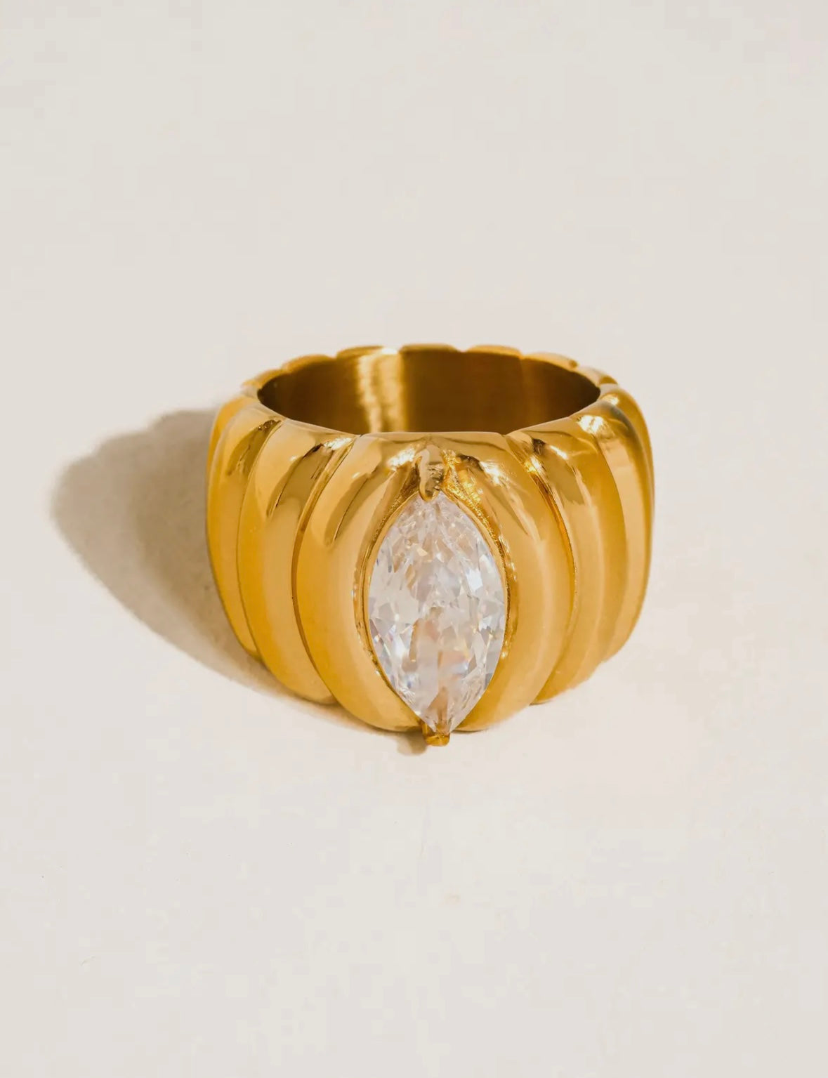 Ambre 18K Gold Non-Tarnish Marquise Ring