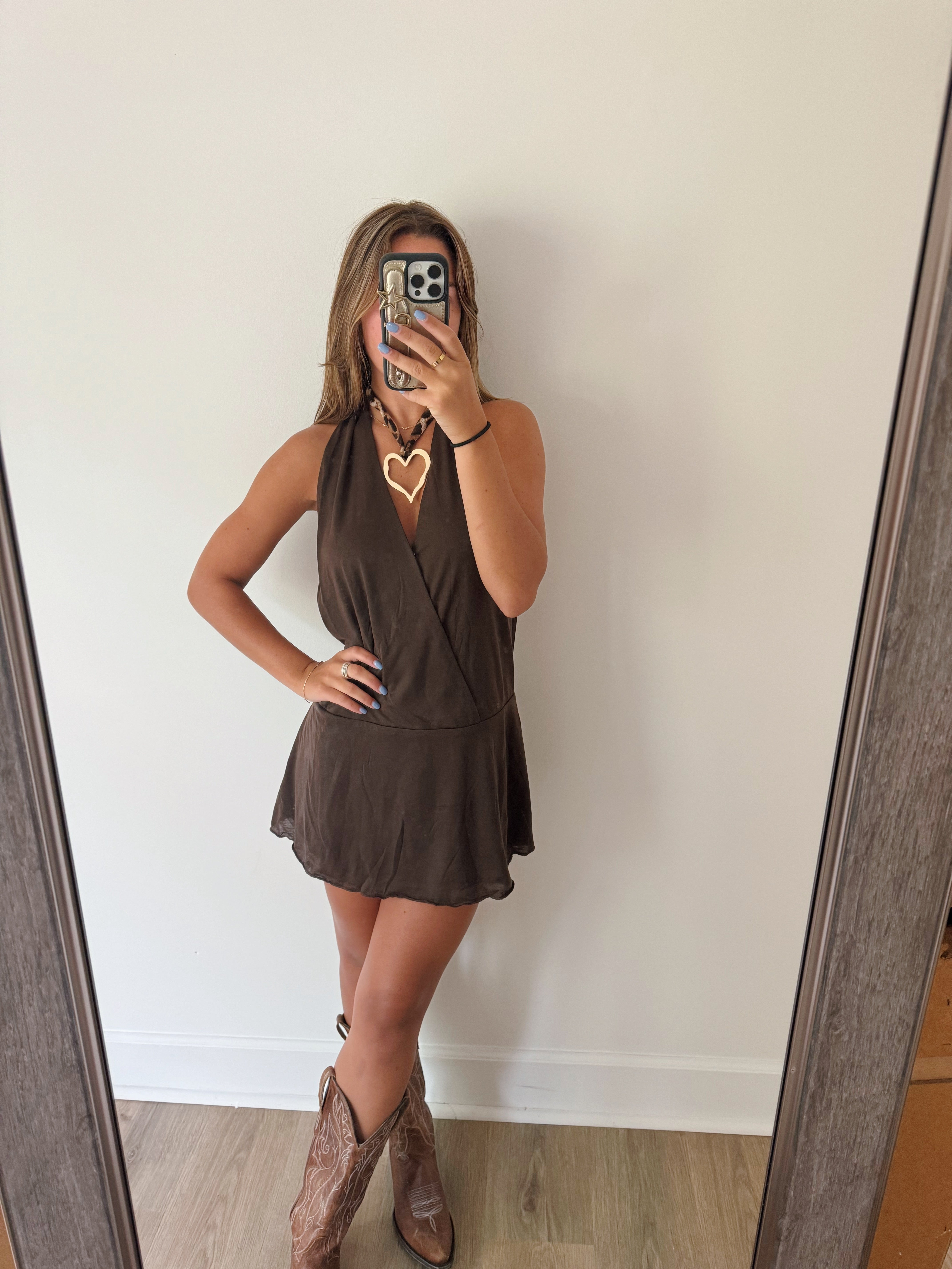 A Night to Remember Mini Dress - Brown