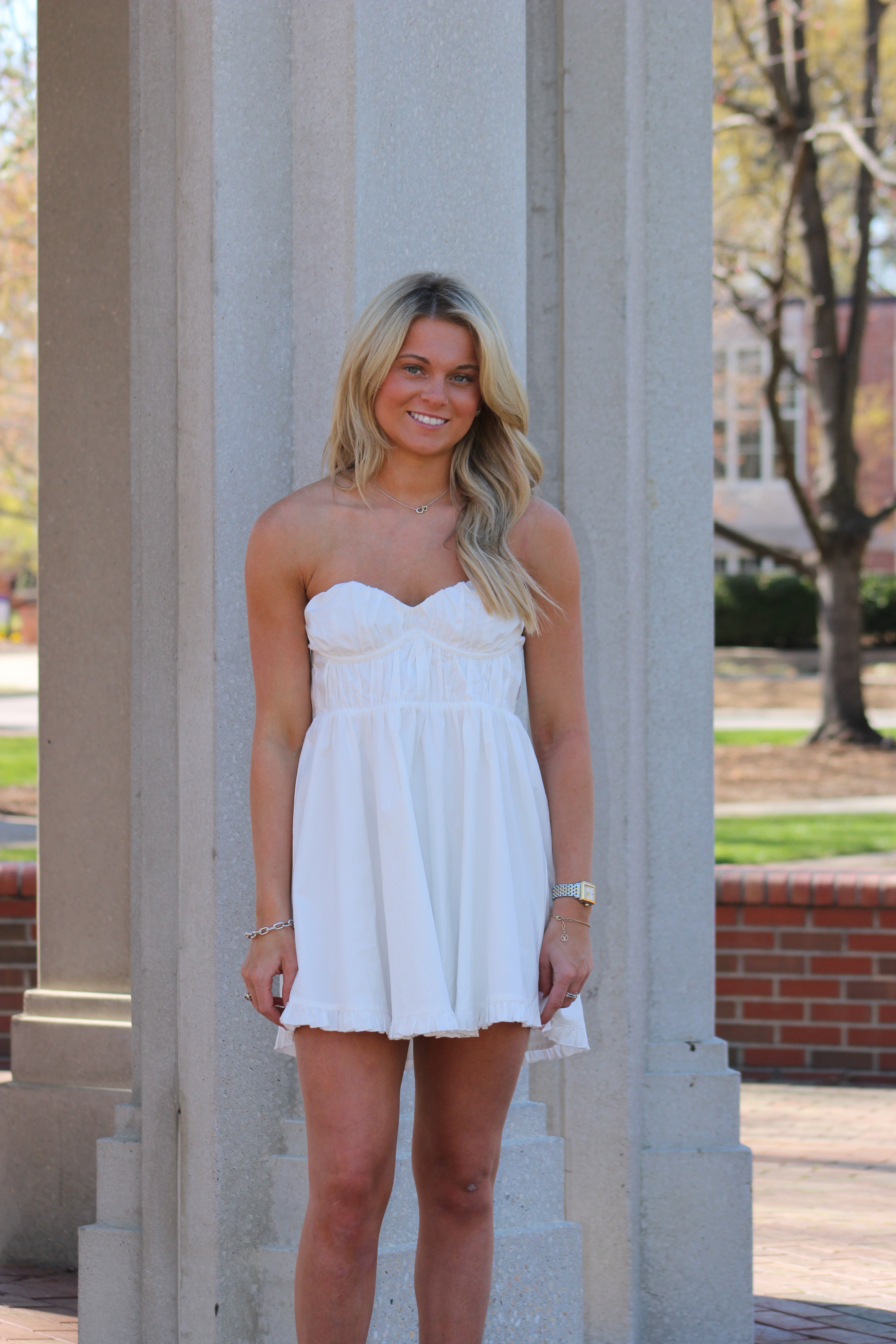 Take Me With You Dress - White