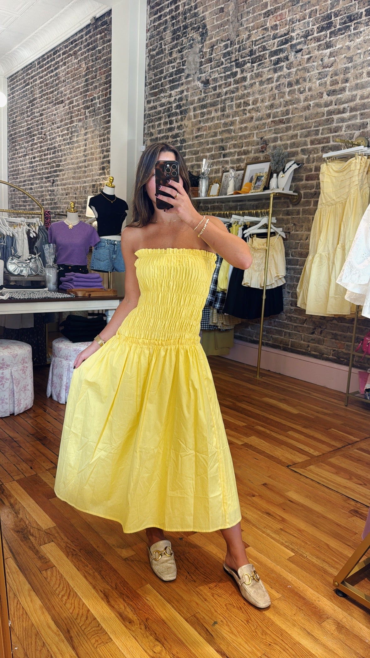 Lennox Midi Dress - Yellow
