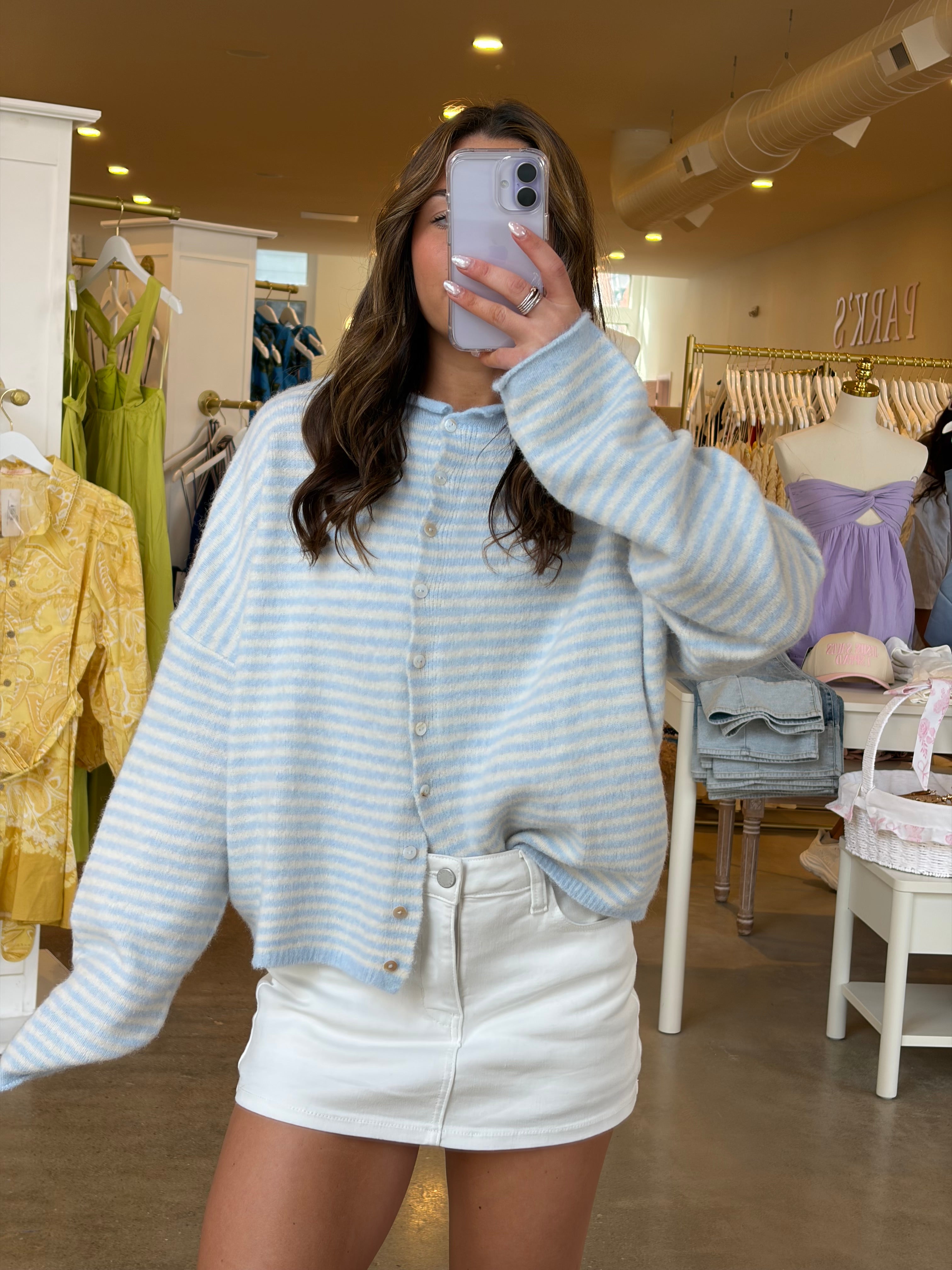 Kristin Knit Cardigan - Light Blue
