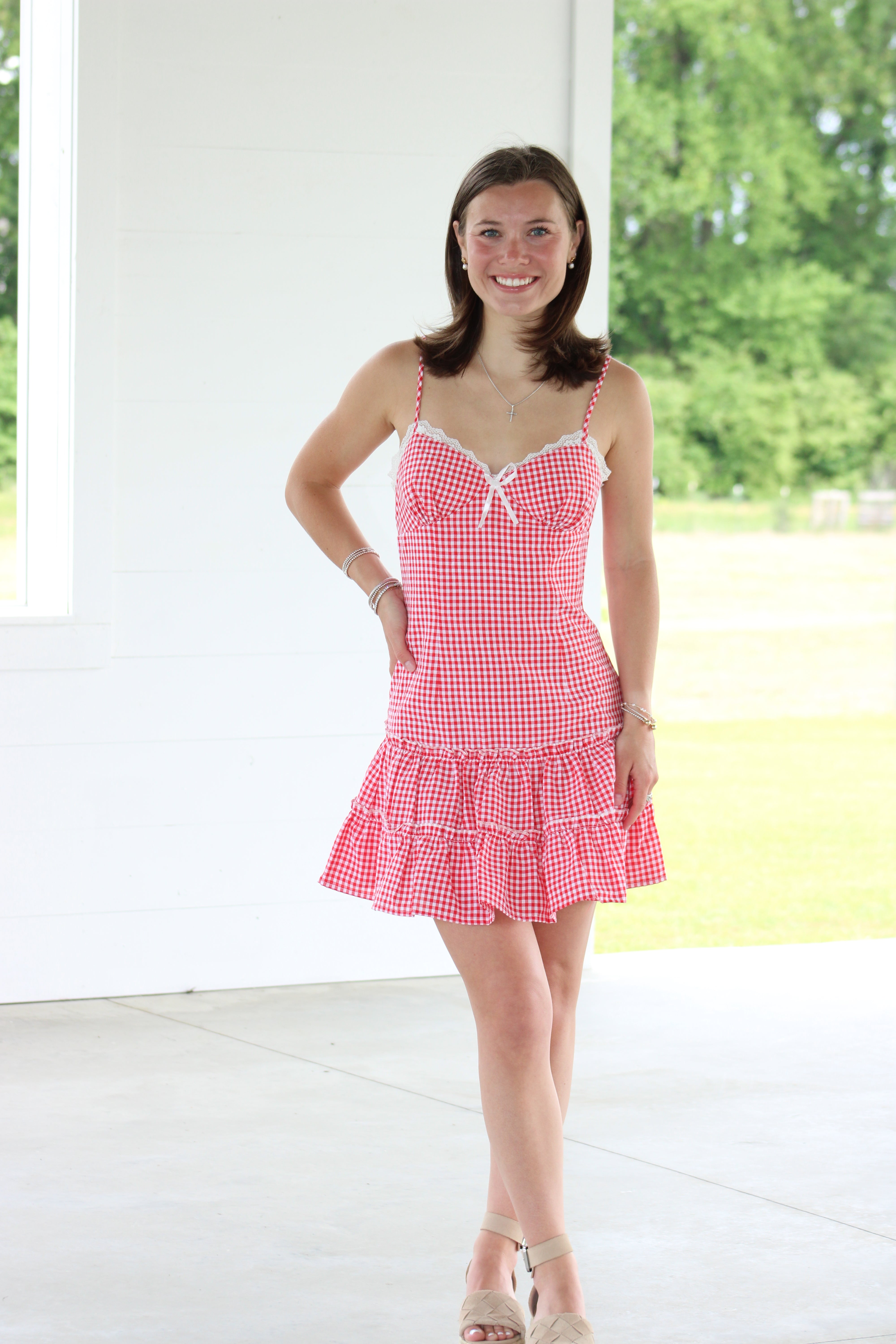 Perfect Day Mini Dress - Red Checkered