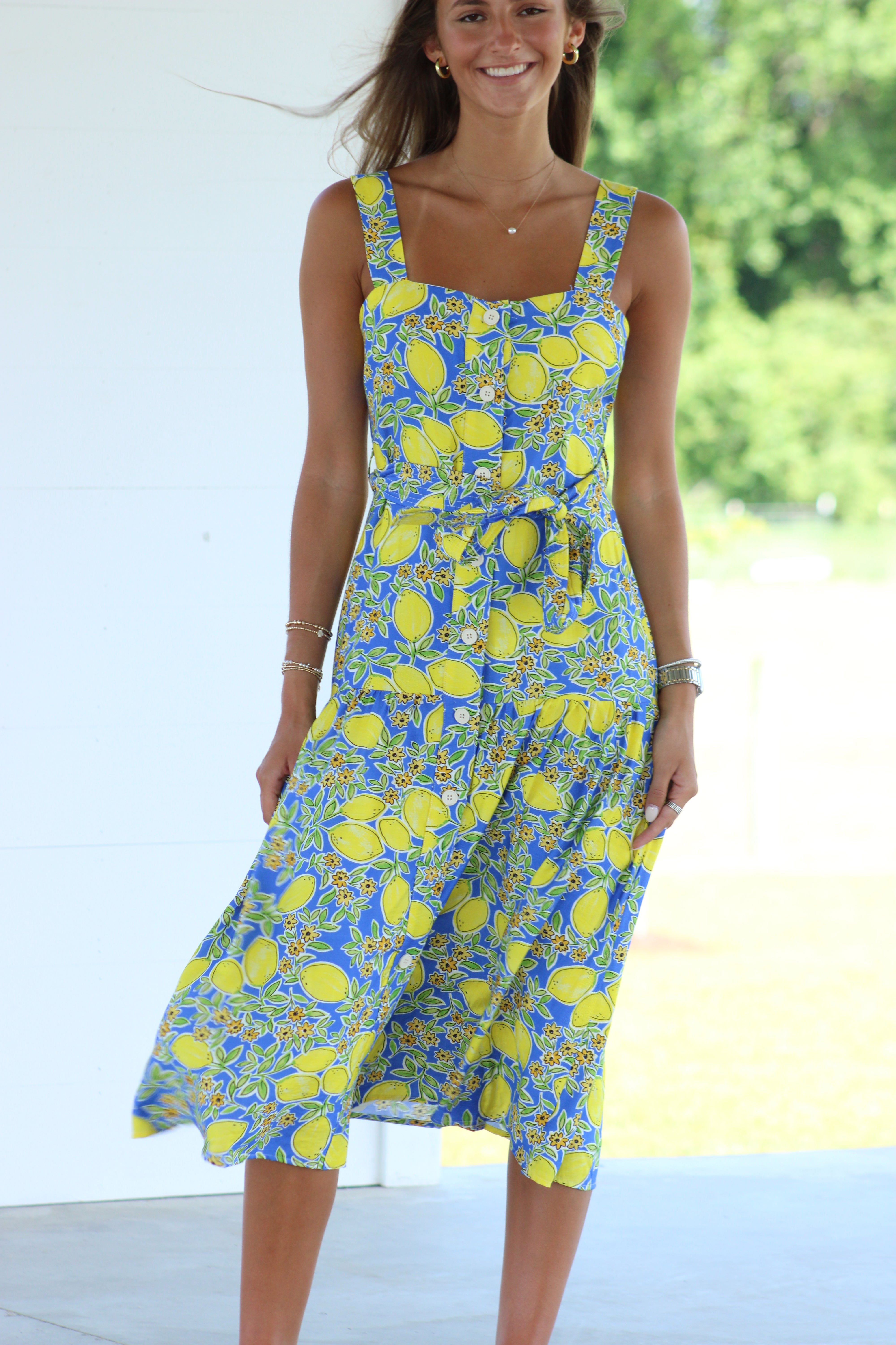 Fresh Vibes Midi Dress - Blue