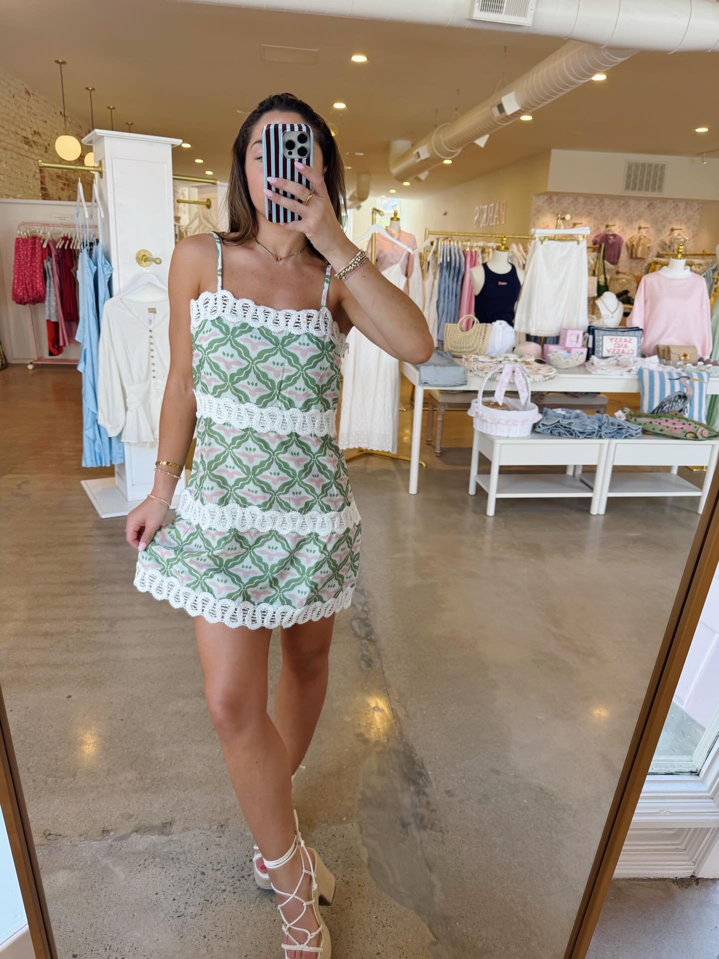 Madigan Linen Mini Dress - Green