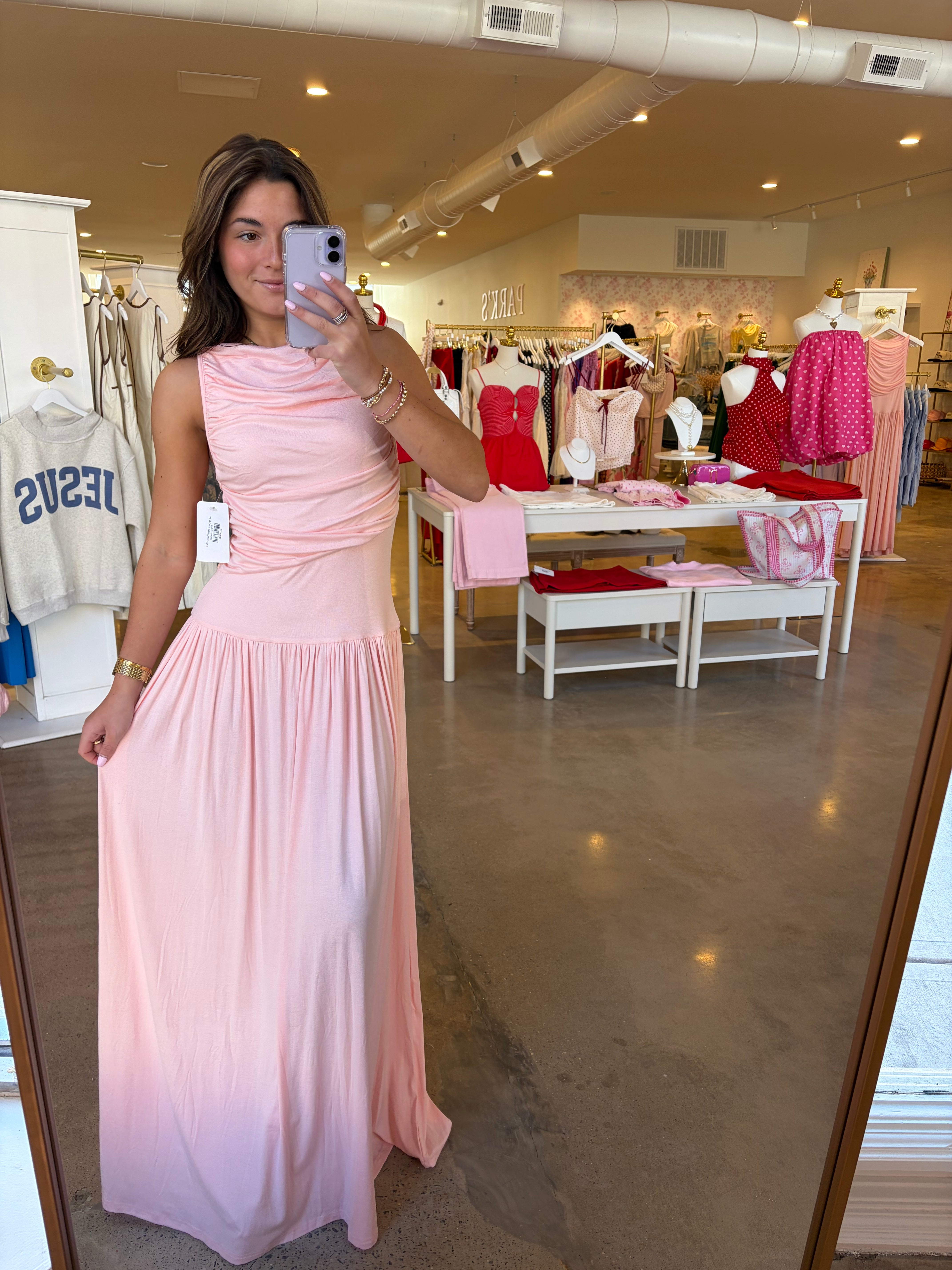 All At Once Maxi Dress - Pink