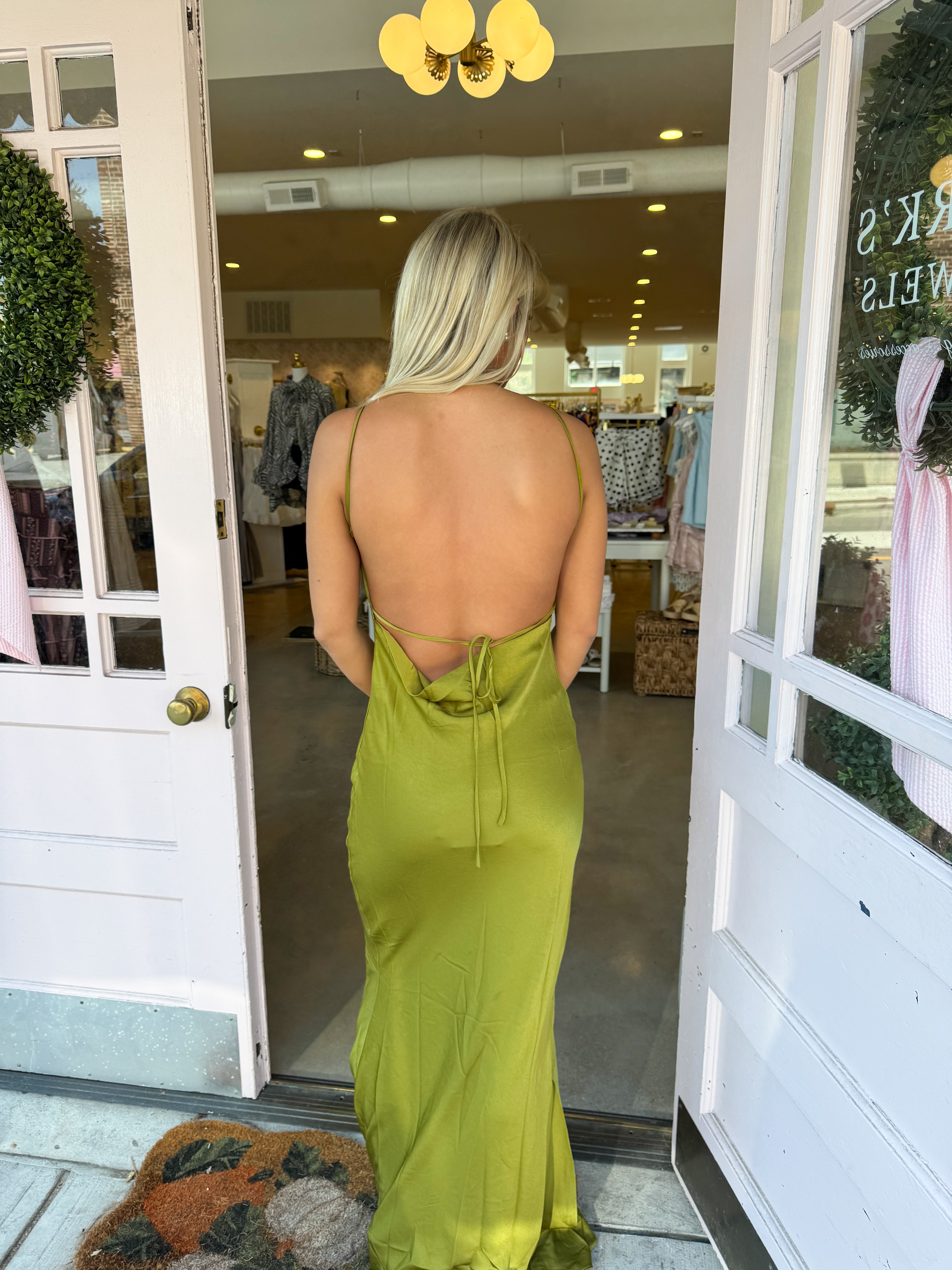 Kelton Satin Formal Dress - Green