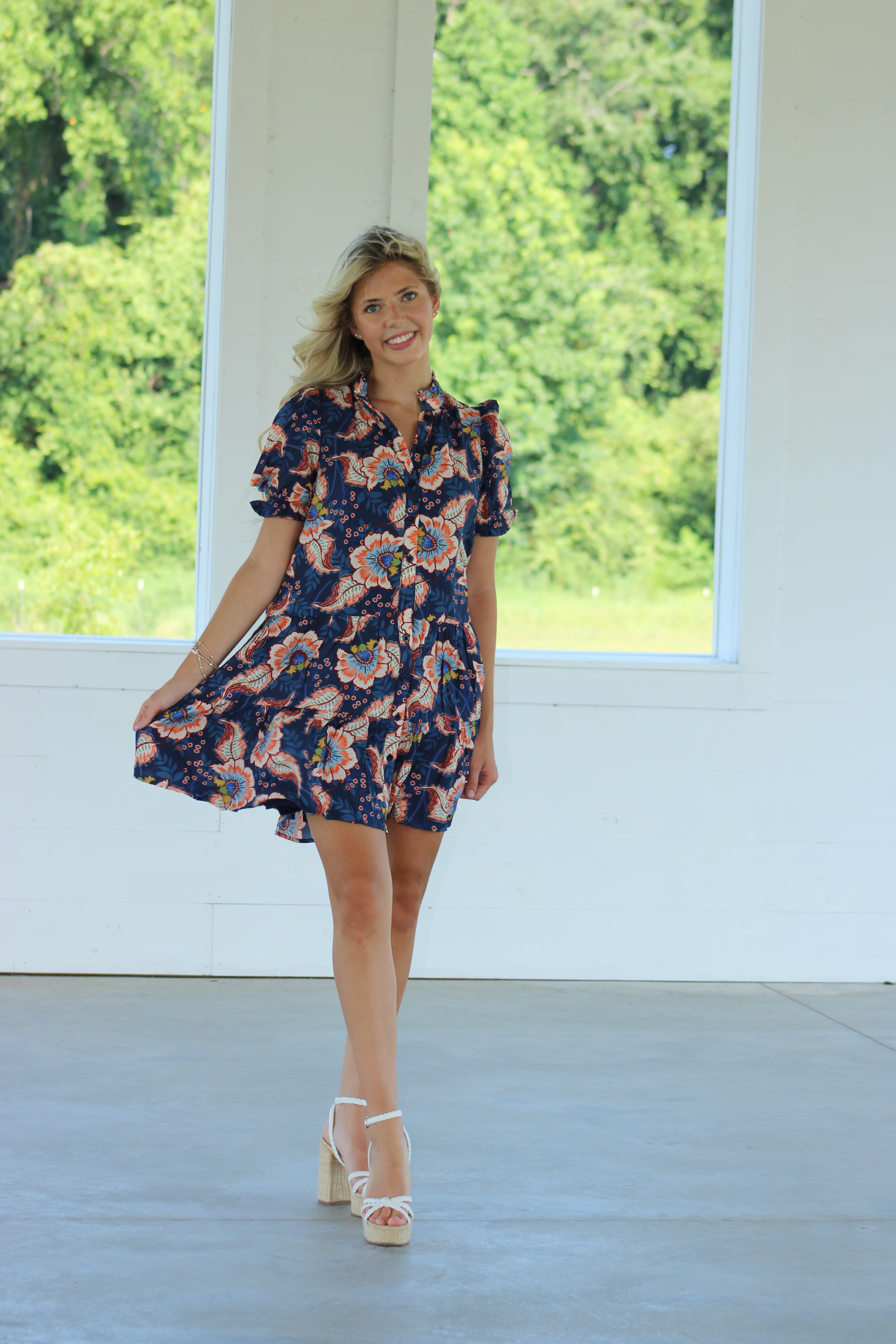Josephine Mini Dress - Navy