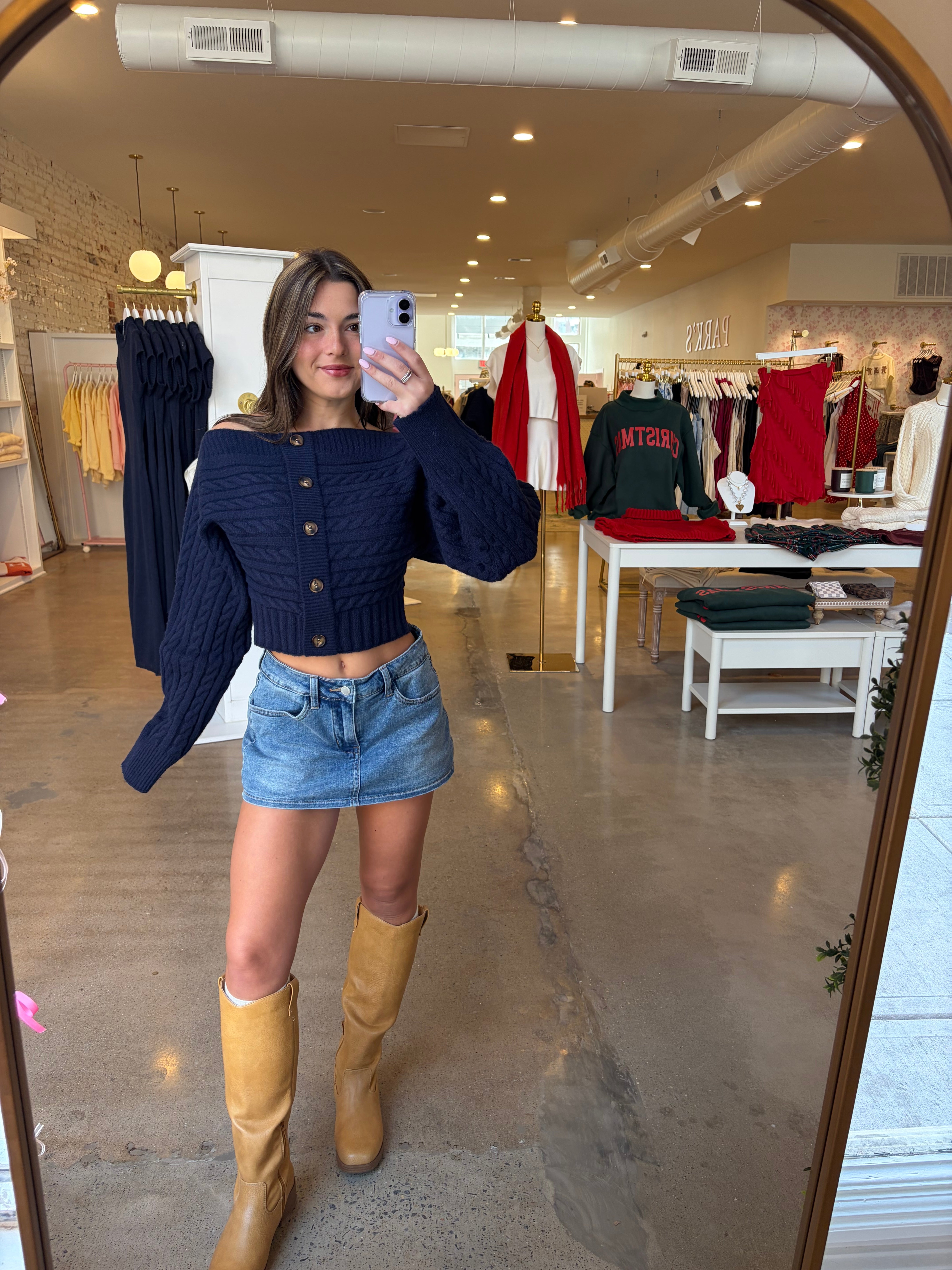 Dixie Denim Skort - Medium Wash