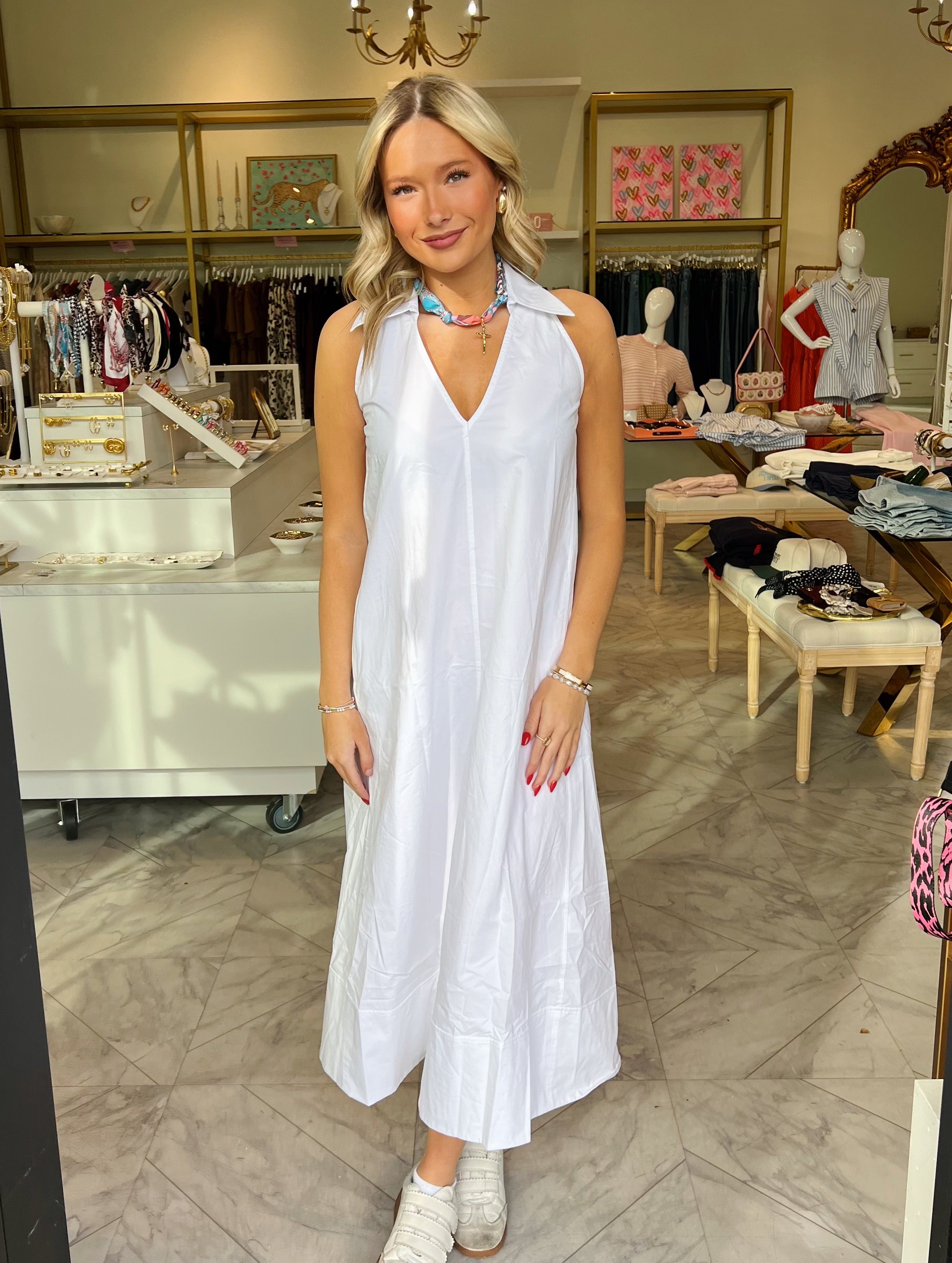 Olivia Midi Dress - White