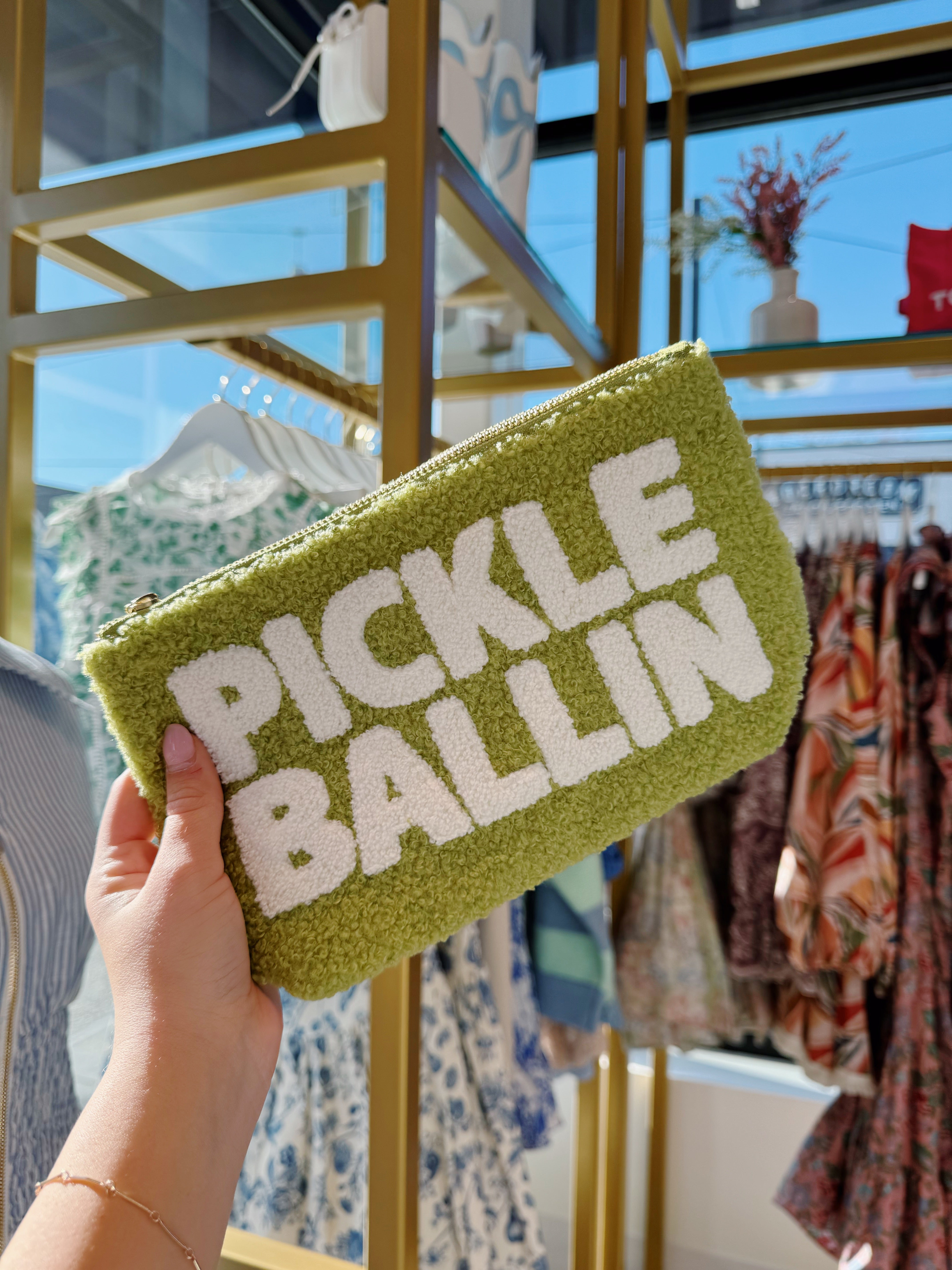Pickle Ballin' Teddy Pouch - Green