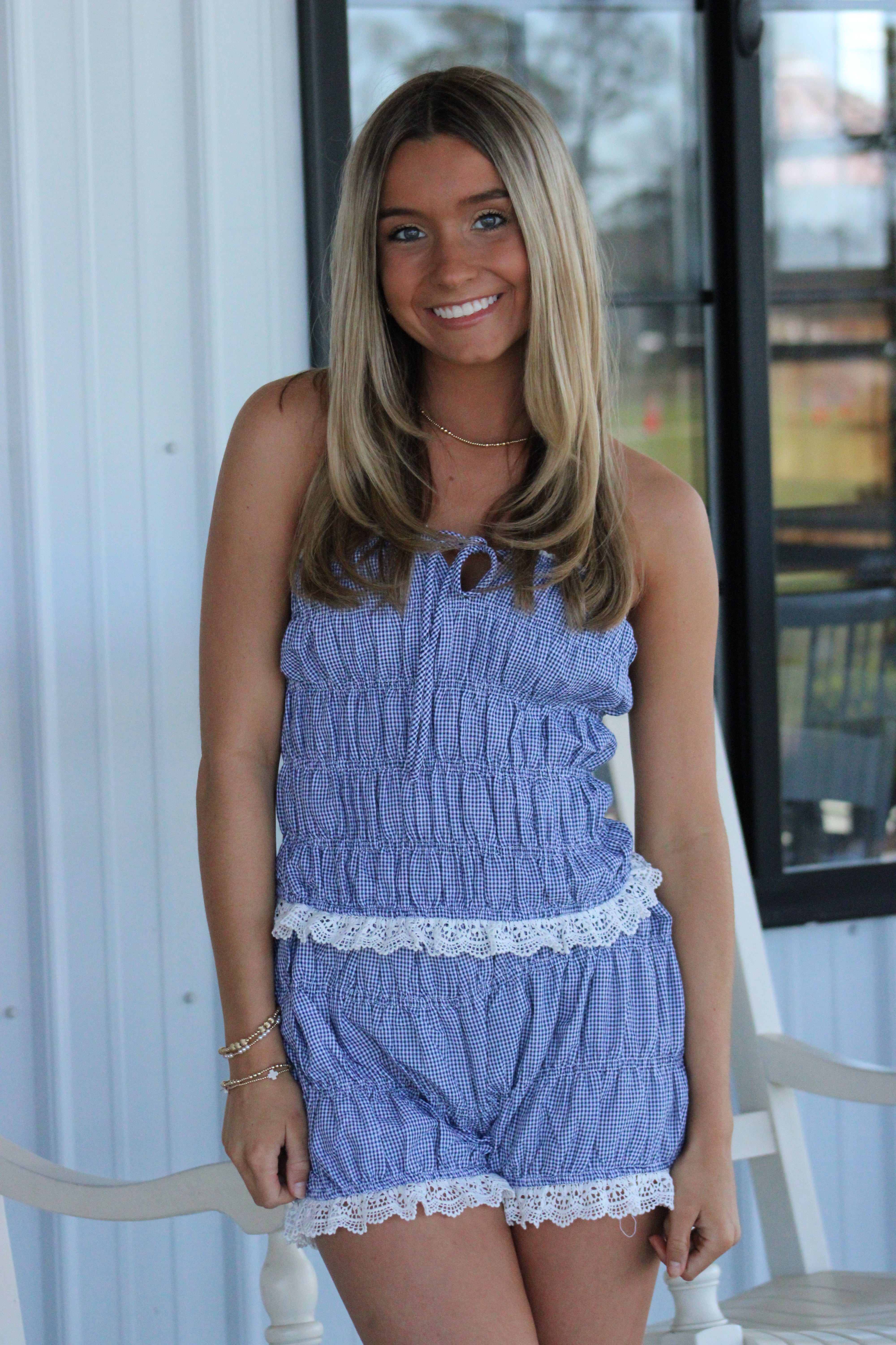 Getaway Girl Set - Navy Gingham