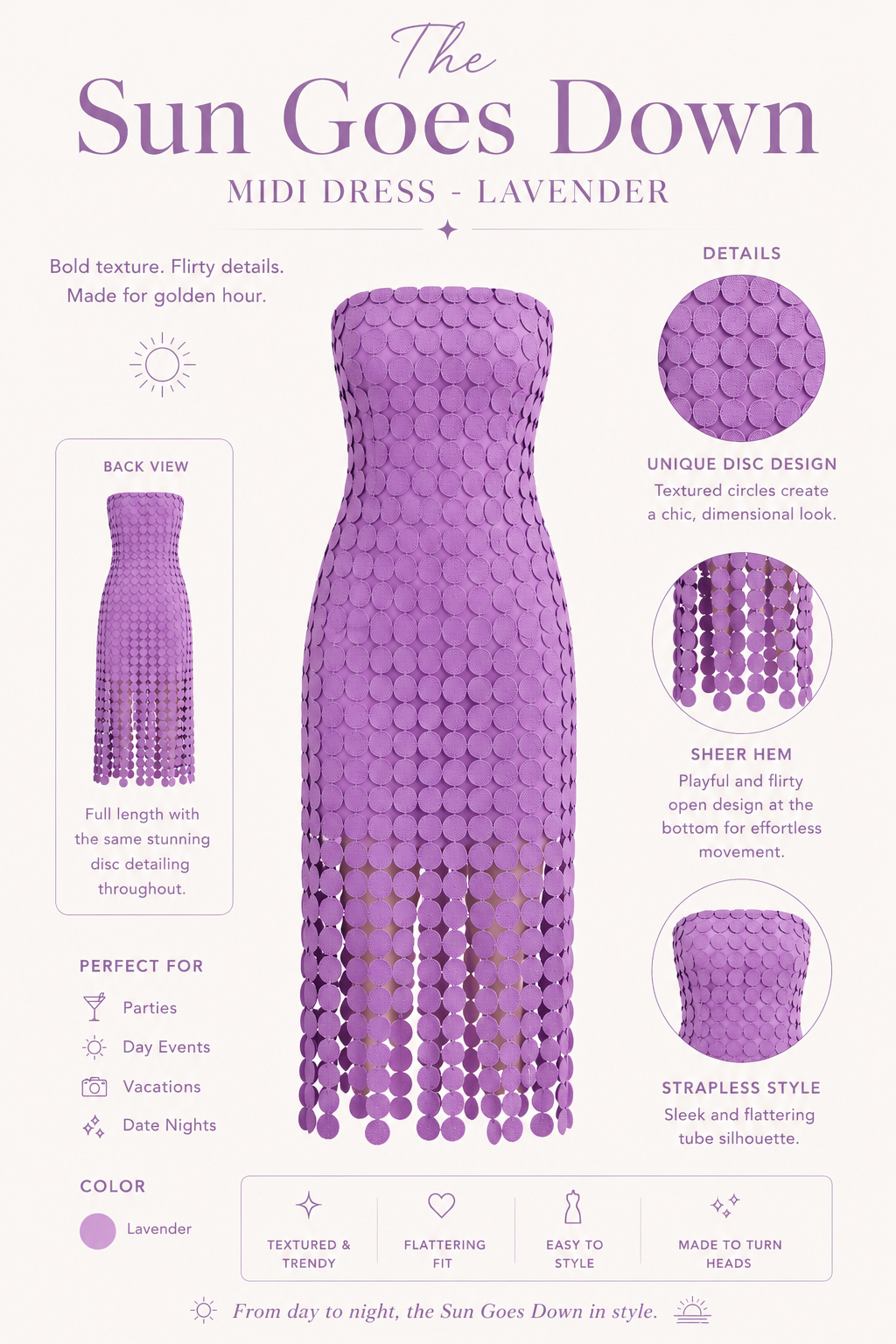 Sun Goes Down Midi Dress - Purple