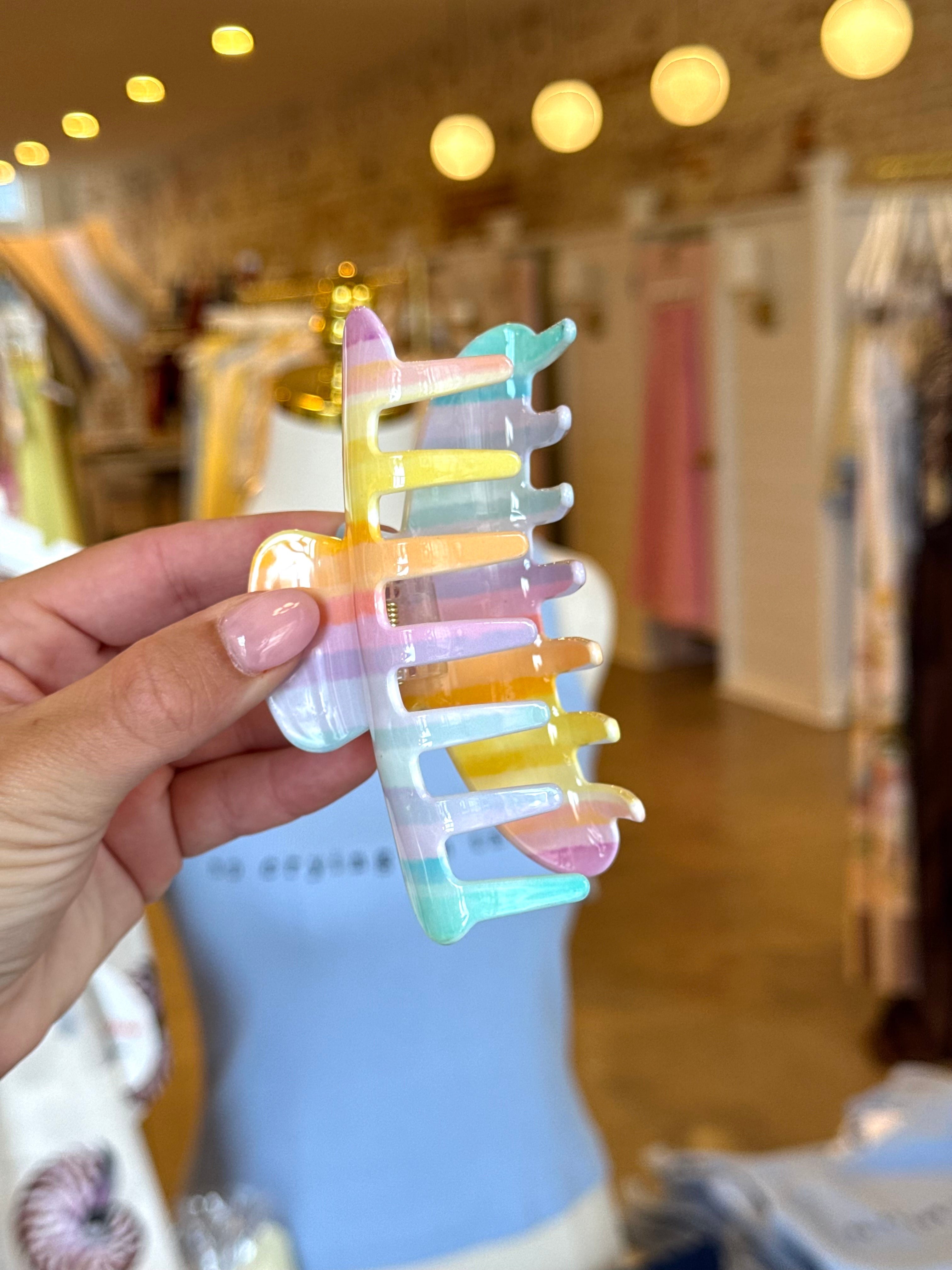 Colorful Stripe Hair Claw