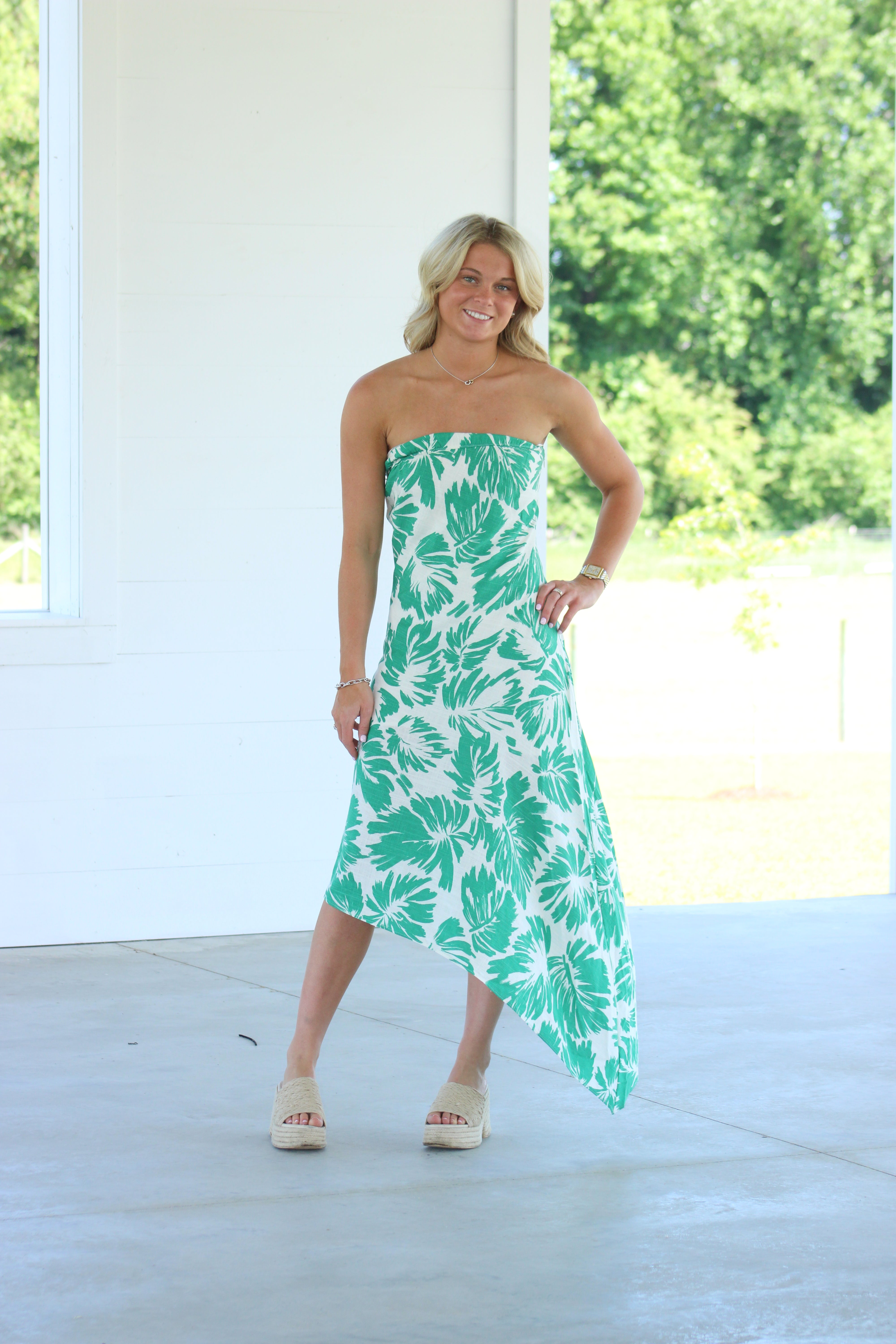 Florida Keys Midi Dress - Green