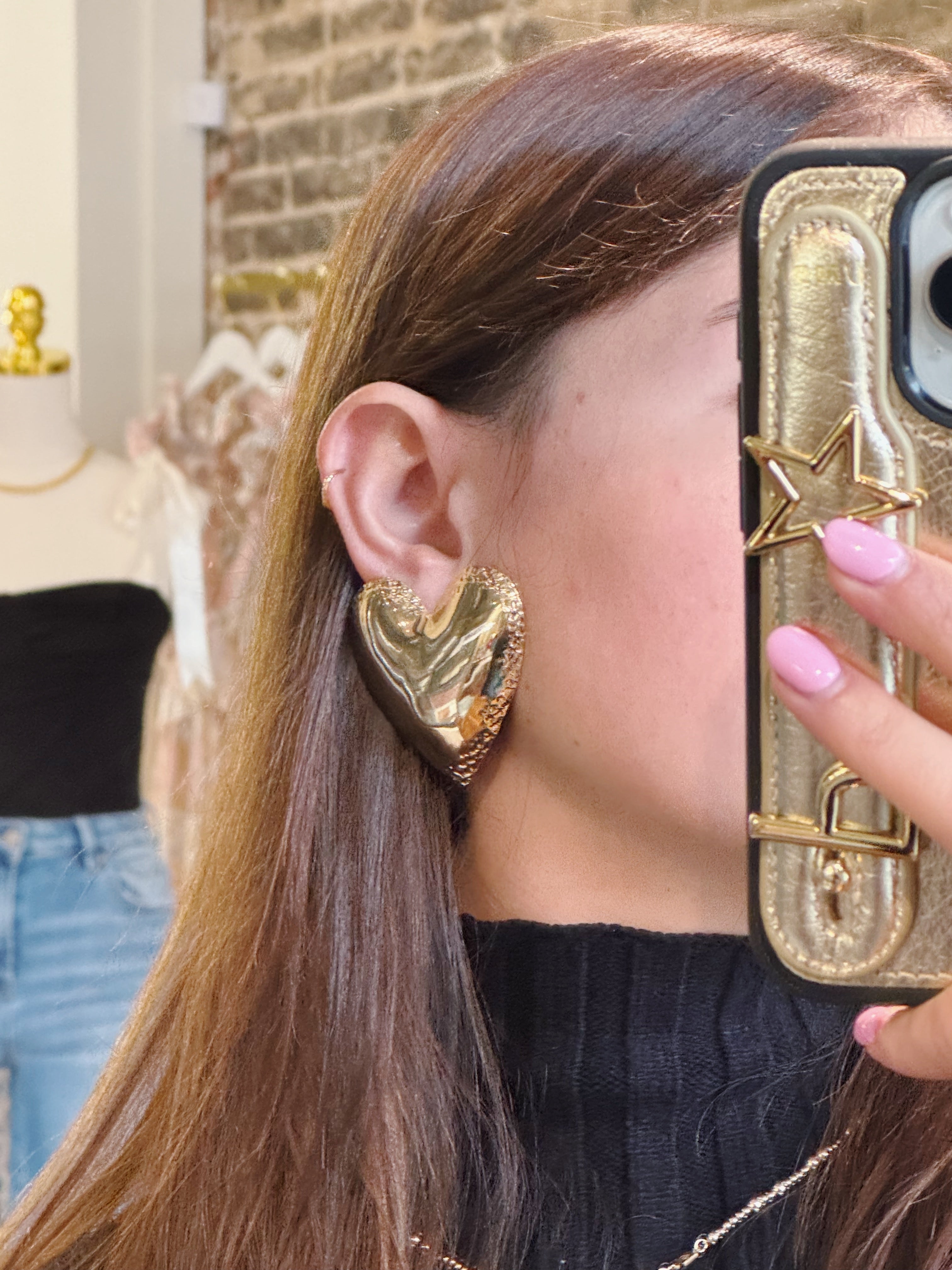 Giant Heart Stud Earrings