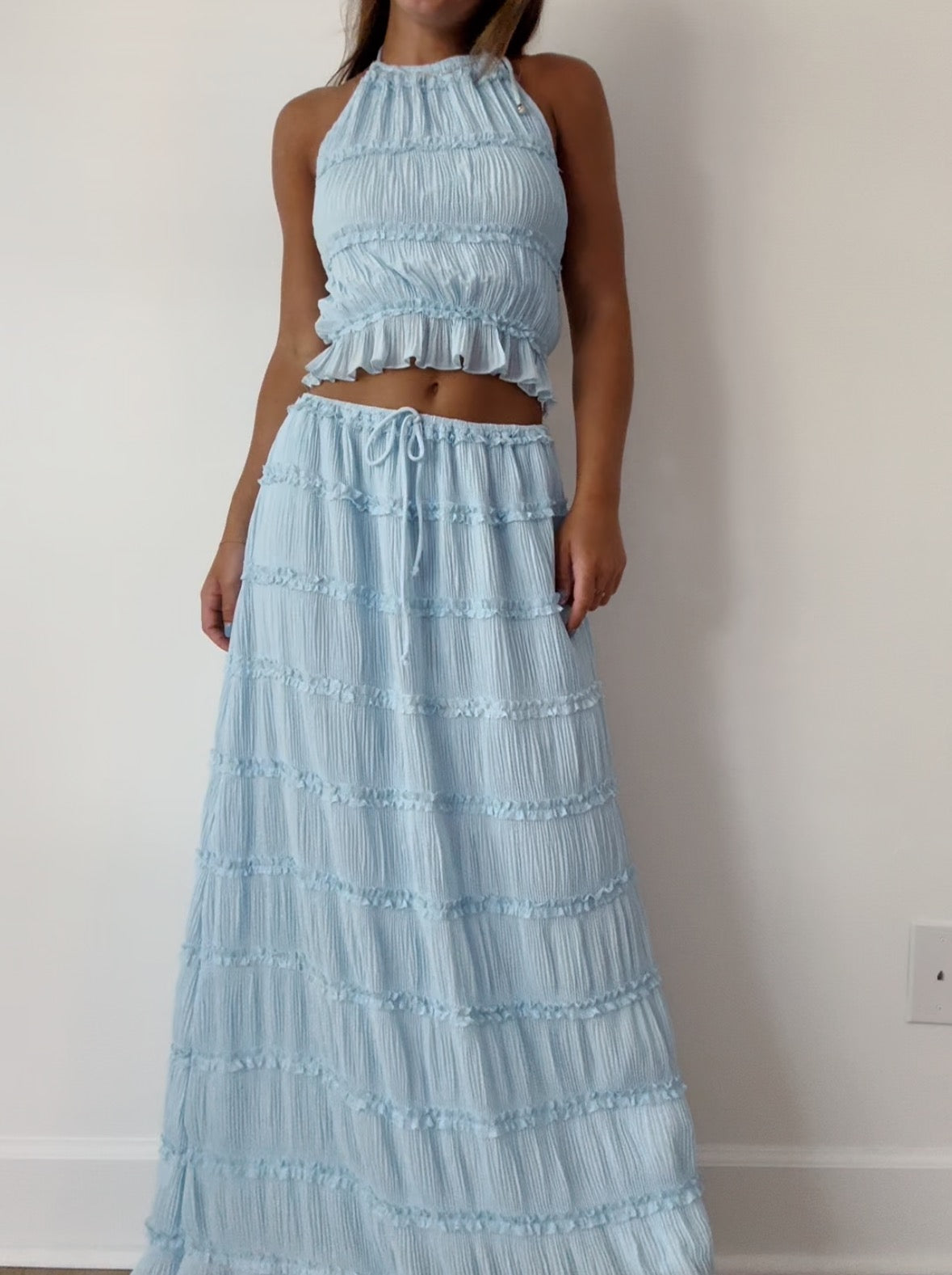 Oceanana Top & Skirt Set - Blue