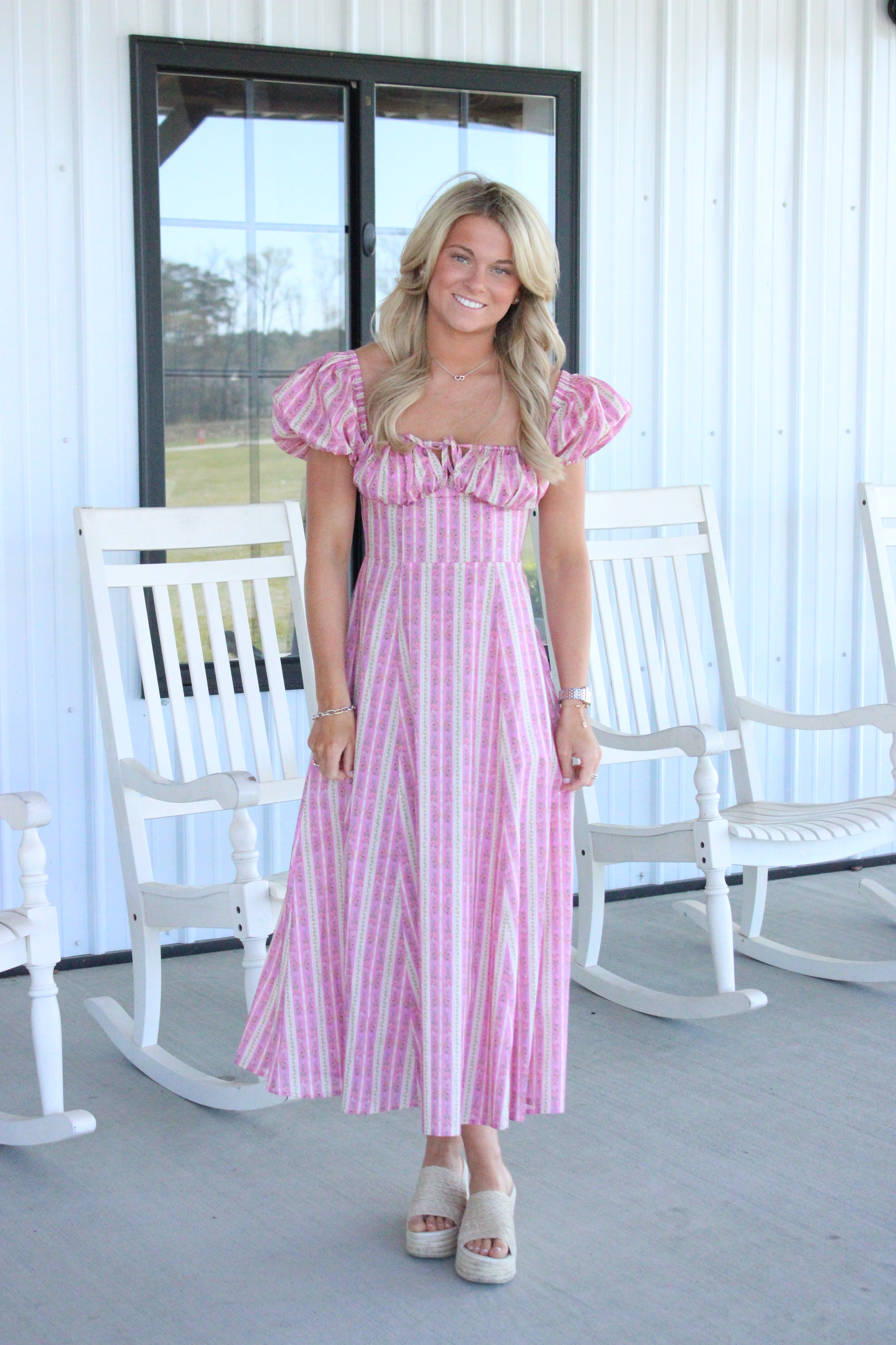Melody Puff Sleeve Midi Dress