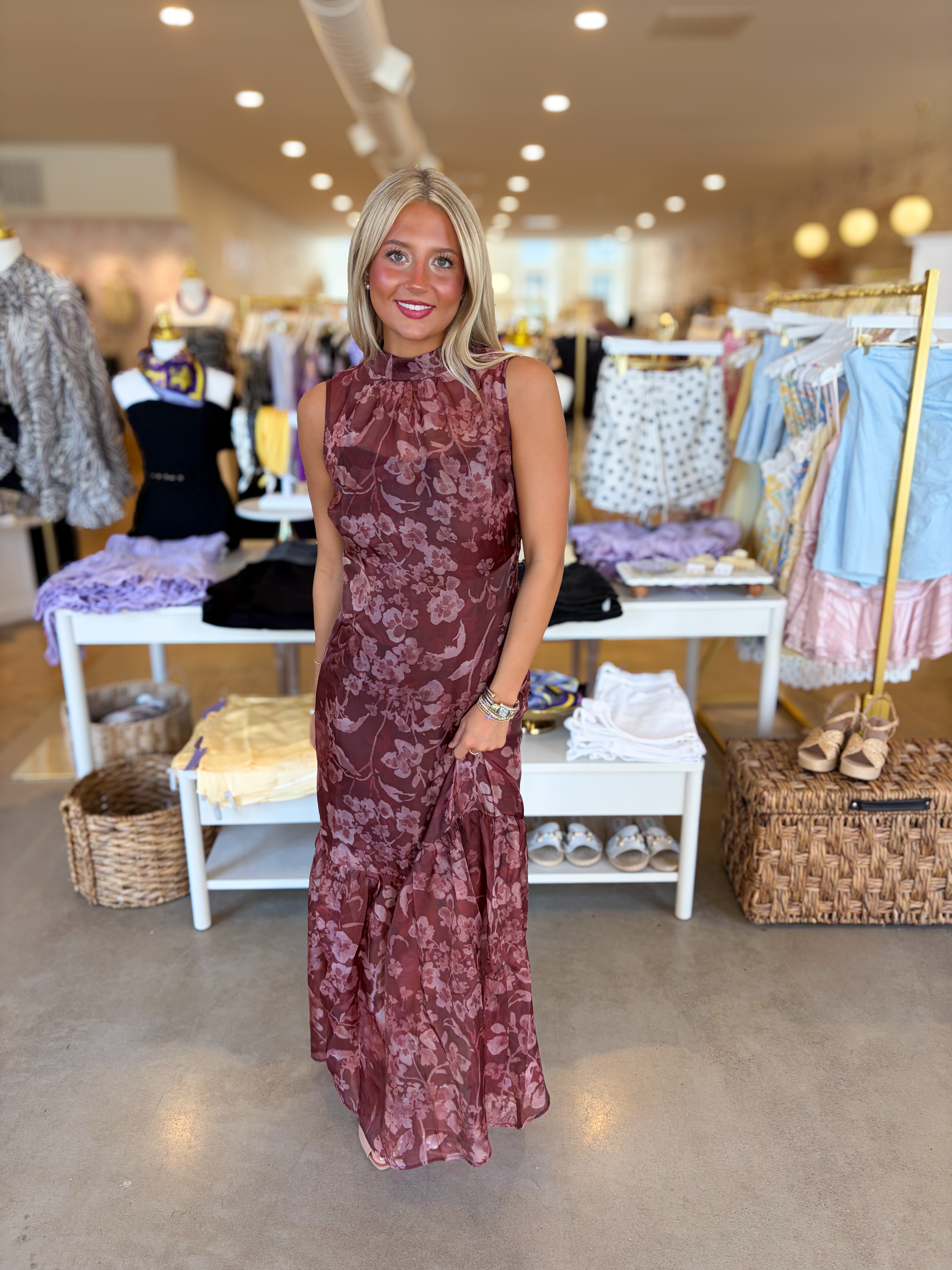 Romantized Maxi Dress - Rust
